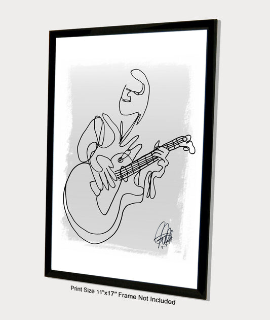 Jazz Guitar Player Music Poster Print Wall Art 11x17