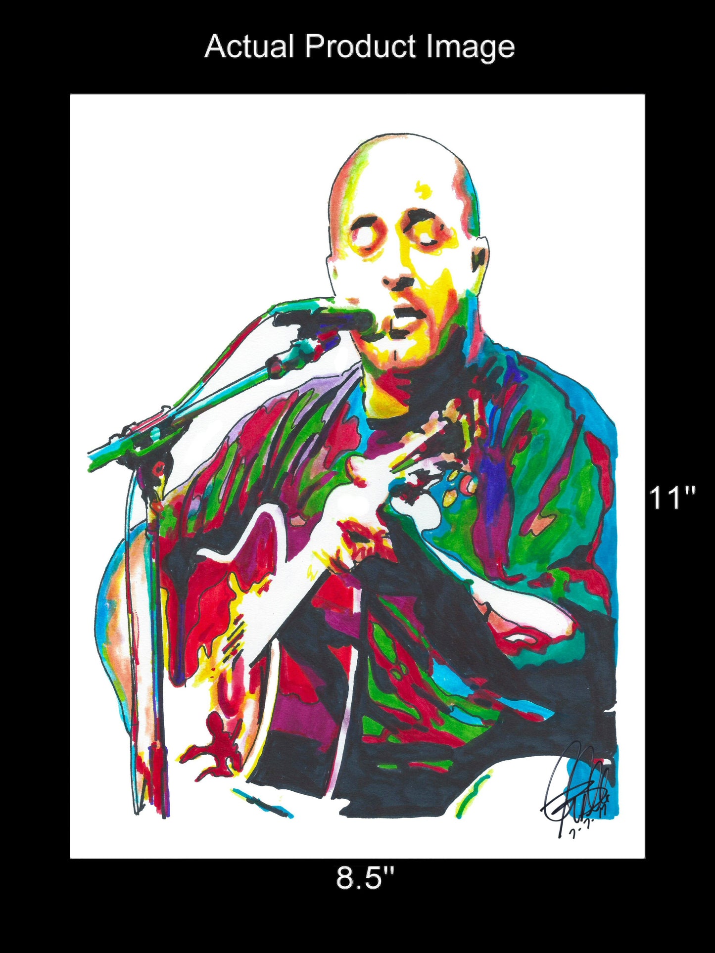 Aaron Lewis Staind Singer Guitar Rock Music Poster Print Wall Art 8.5x11