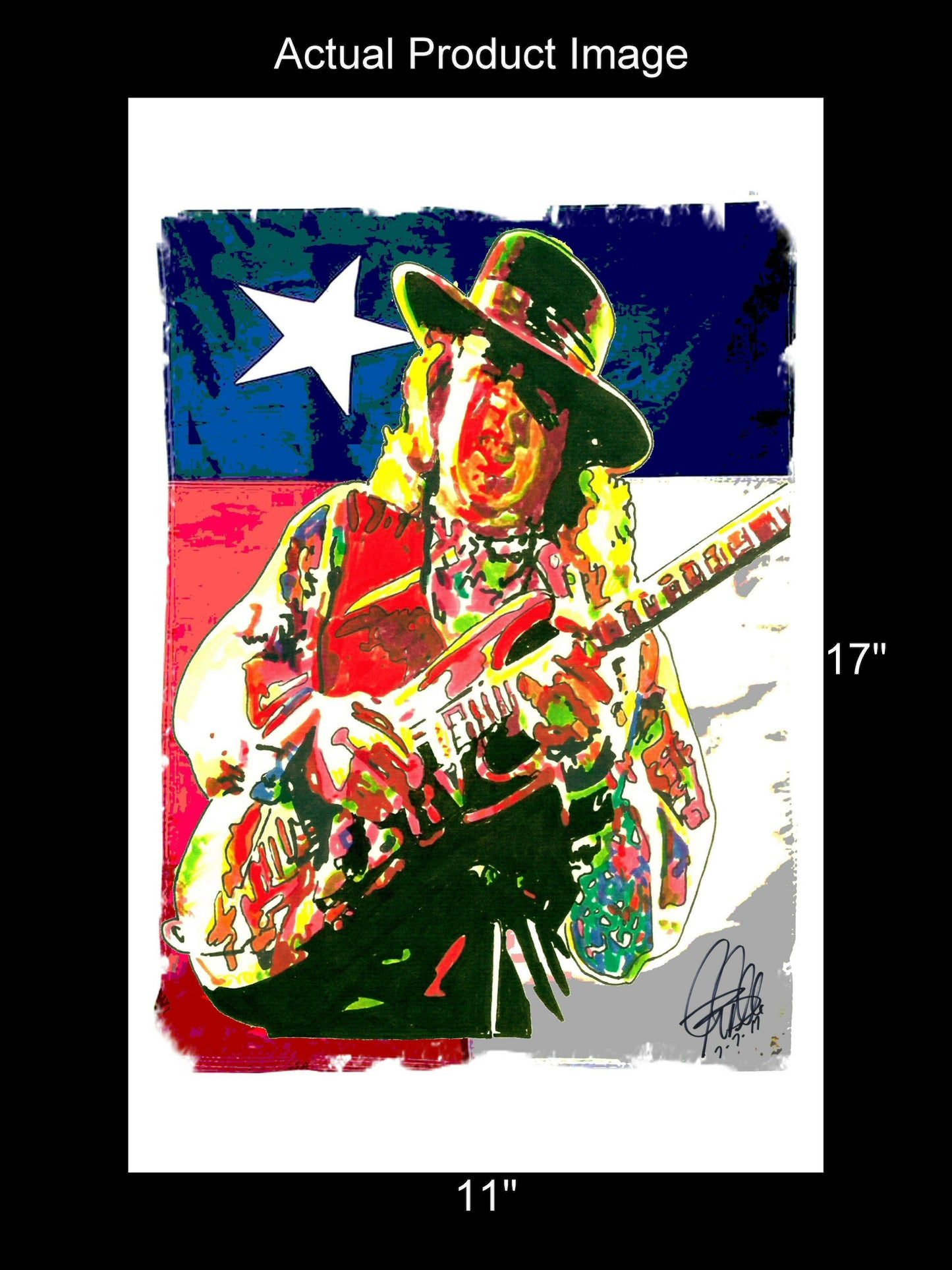 Stevie Ray Vaughan SRV Electric Guitar Texas Blues Music Poster Print 11x17