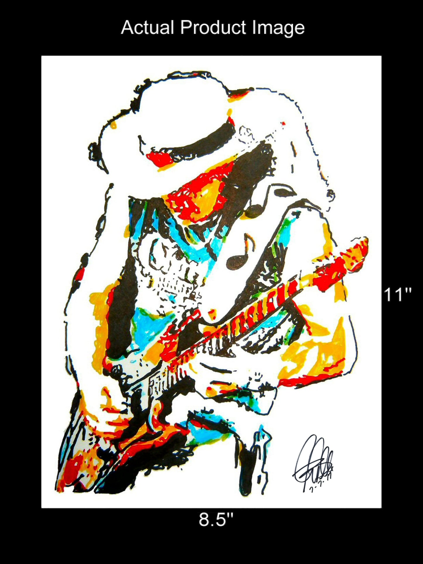 Stevie Ray Vaughan SRV Blues Rock Music Print Poster Wall Art 8.5x11