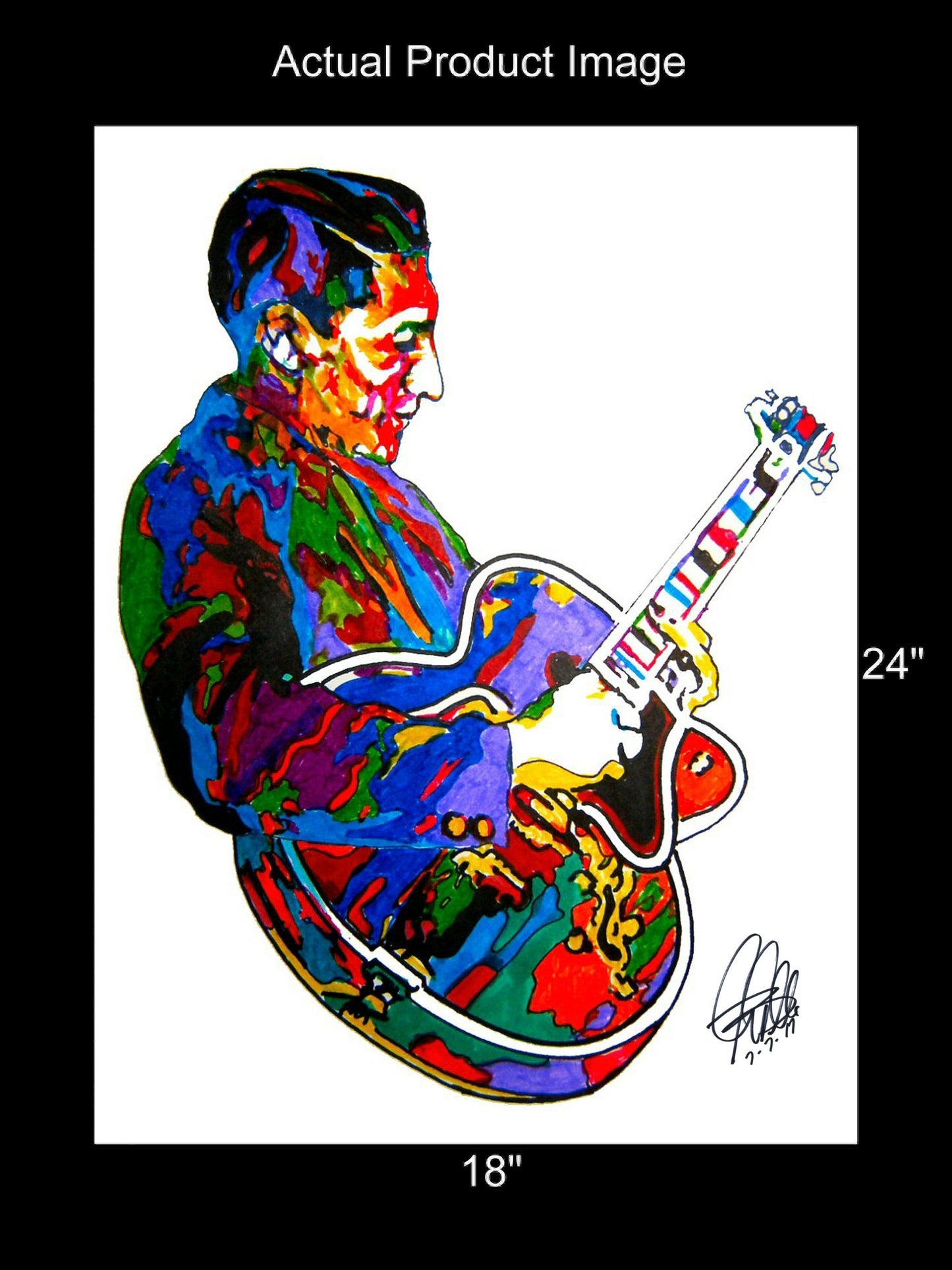 Scotty Moore Guitar Rockabilly Rock & Roll Music Poster Print Wall Art 18x24