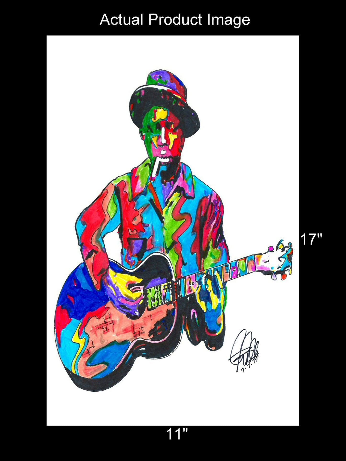 Robert Johnson Singer Blues Guitar Music Poster Print Wall Art 11x17