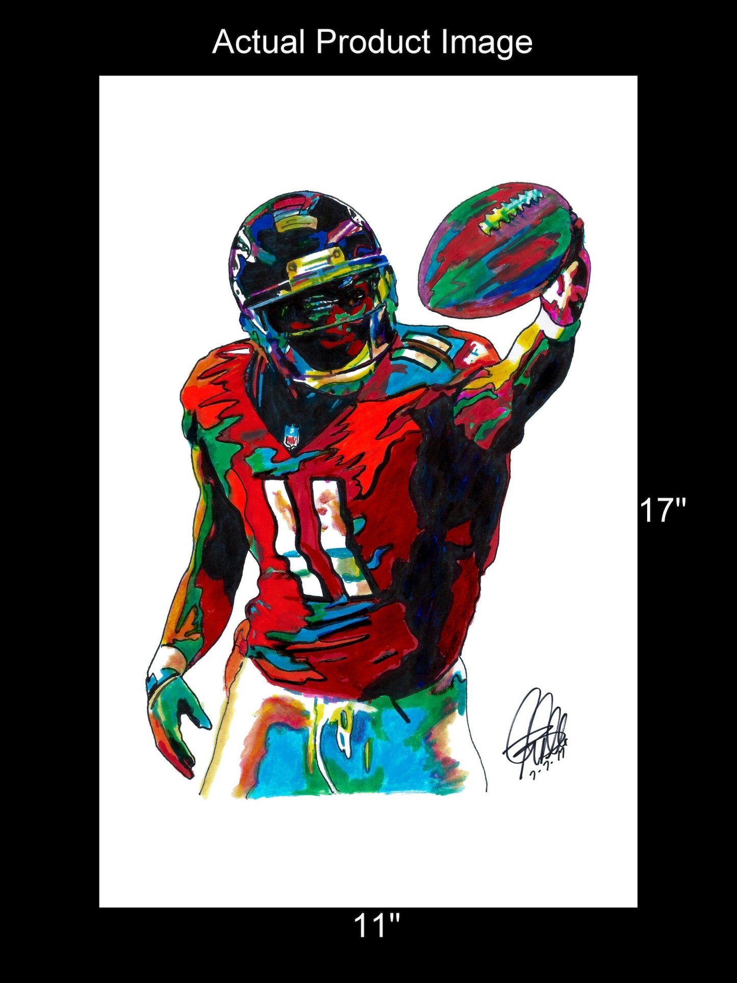 Julio Jones Atlanta Falcons Football Poster Print Wall Art 11x17