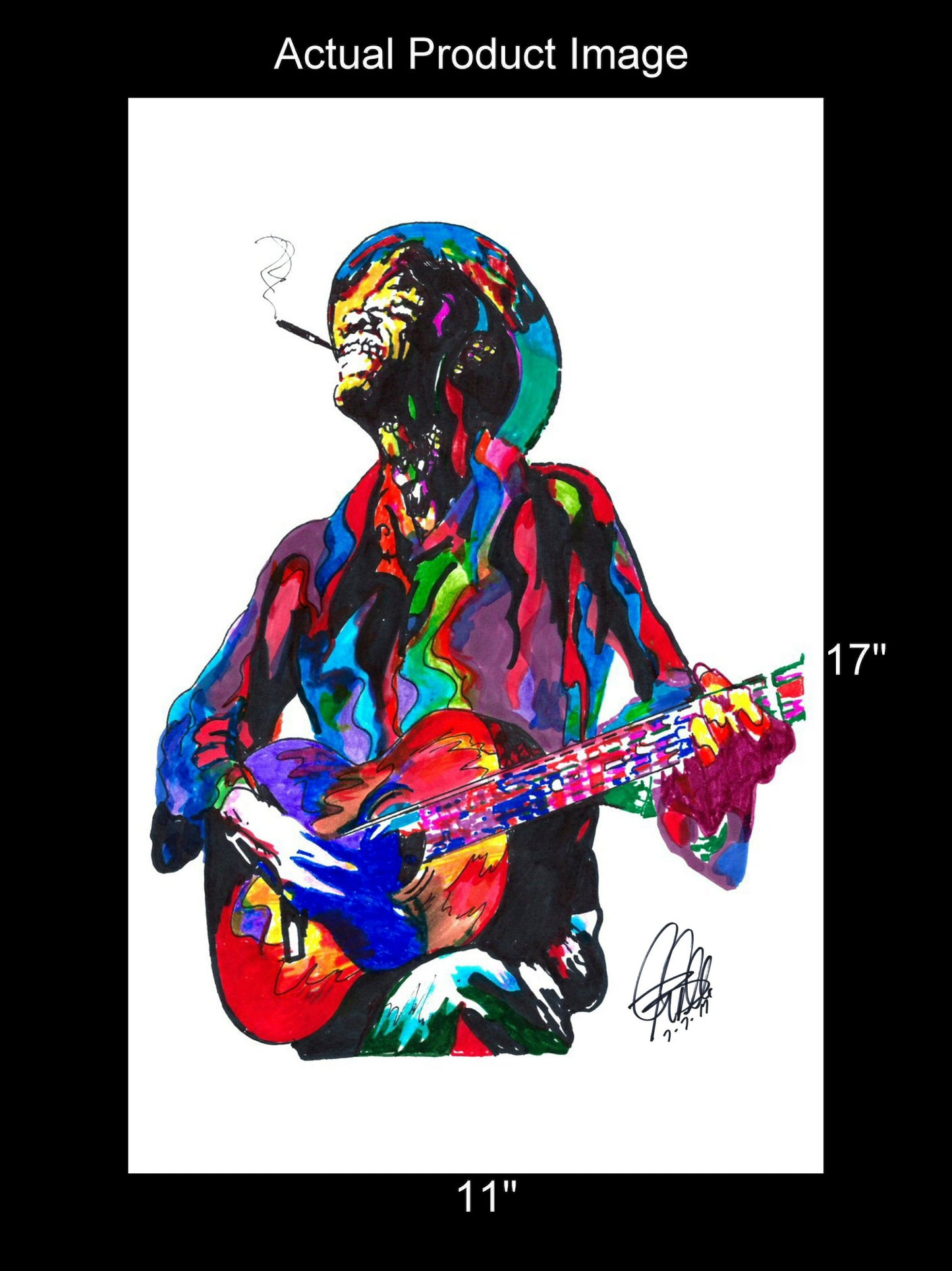 Lightnin Hopkins Singer Guitar Texas Blues Music Poster Print Wall Art 11x17