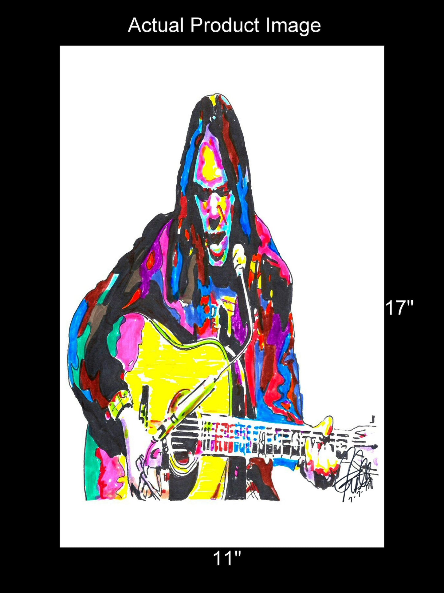 Neil Young CSNY Guitar Folk Rock Music Poster Print Wall Art 11x17