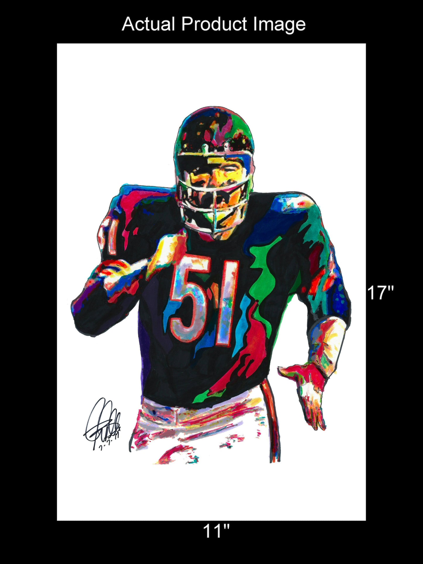 Dick Butkus Chicago Bears Football Sports Poster Print Wall Art 11x17