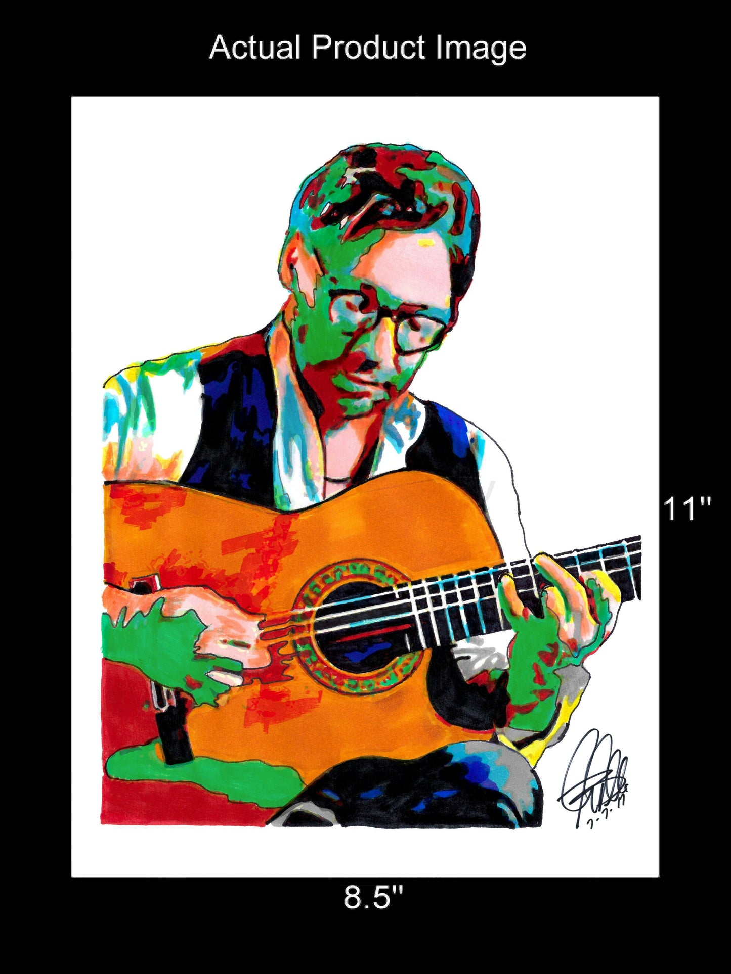 Al Di Meola Guitar Jazz Music Poster Print Wall Art 8.5x11