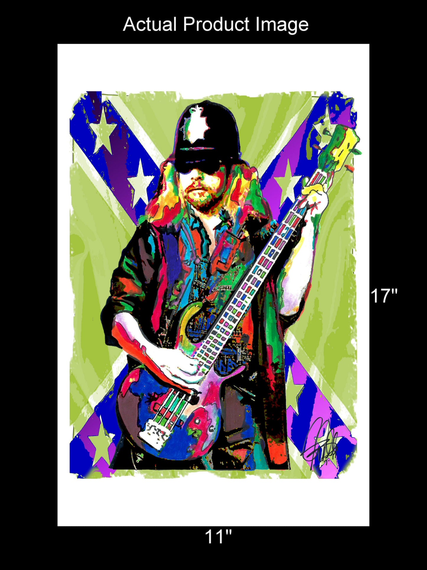 Leon Wilkeson Lynyrd Skynyrd Bass Guitar Rock Music Poster Print Wall Art 11x17