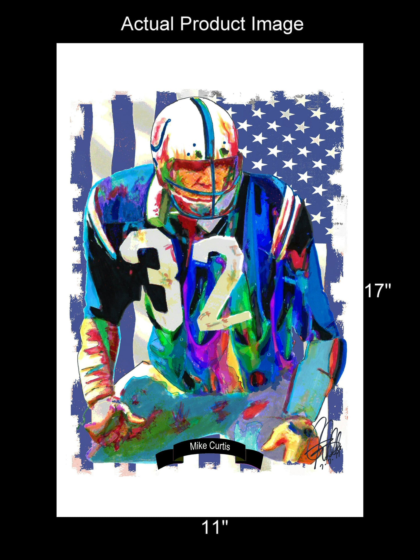 Mike Curtis Baltimore Colts MLB Football Poster Print Wall Art 11x17