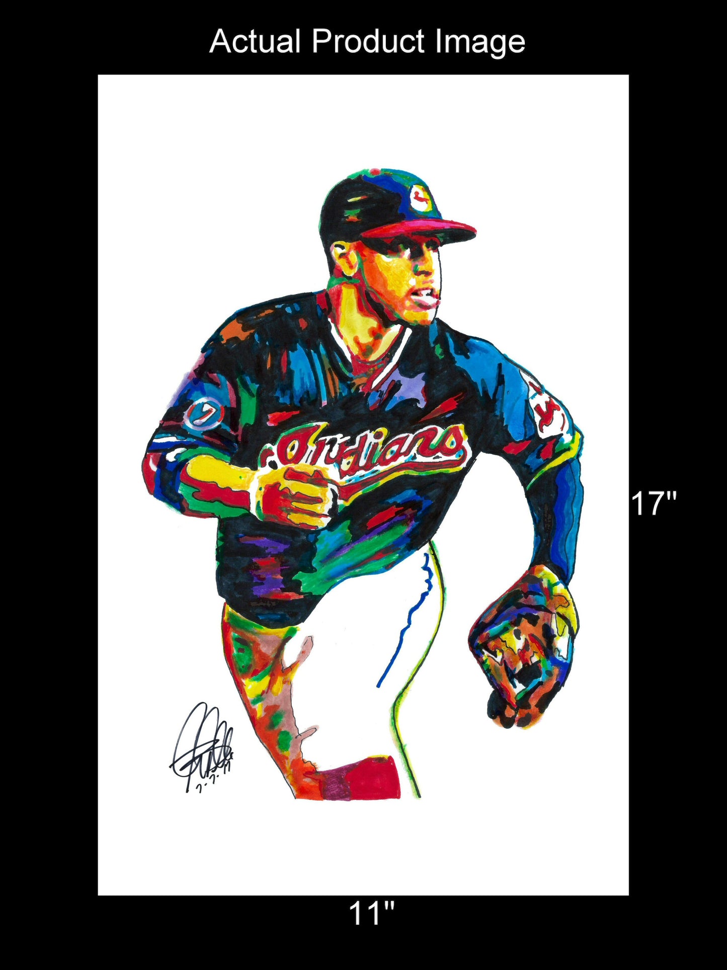 Francisco Lindor Cleveland Indians Baseball Sports Poster Print Wall Art 11x17