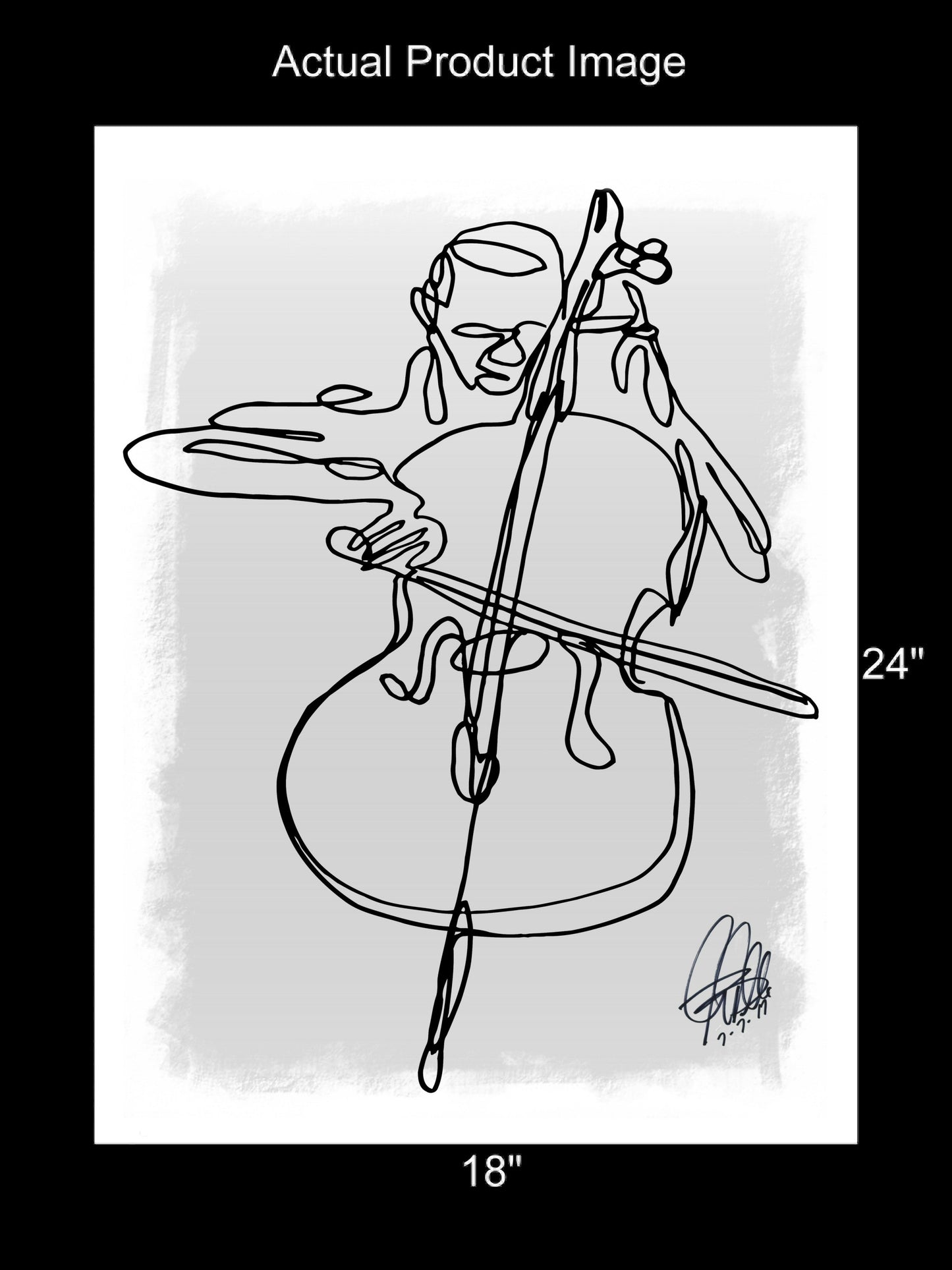 Cello Player Classical String Instrument Music Poster Print Wall Art 18x24