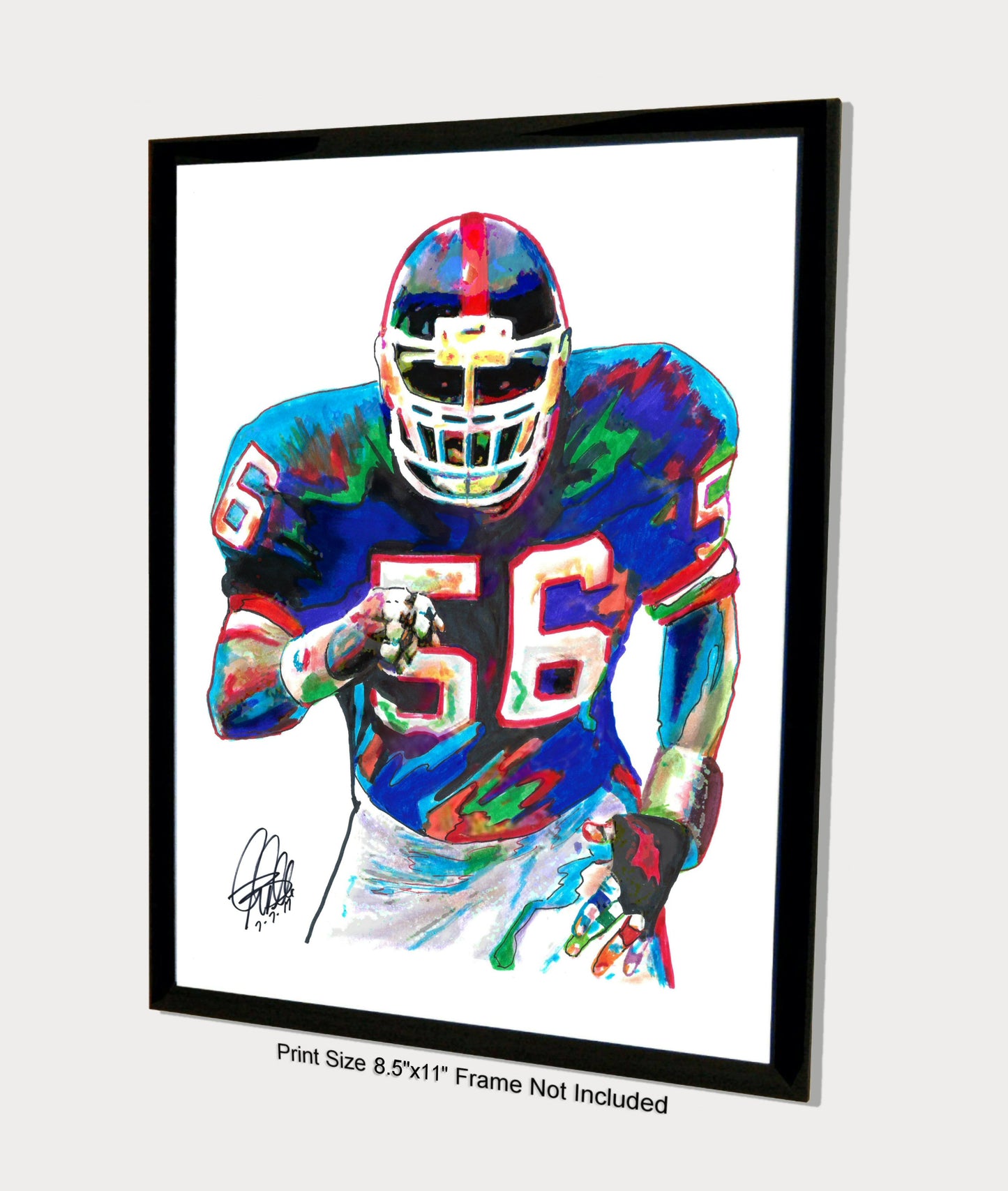 Lawrence Taylor New York Giants LB Football Sports Poster Print Wall Art 8.5x11