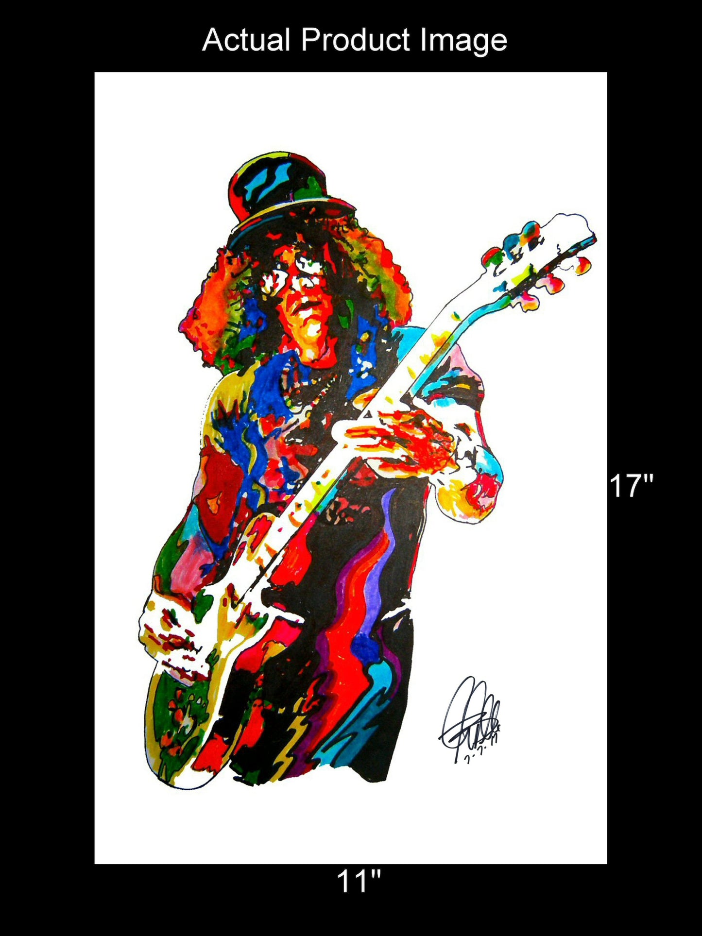 Slash Guns N Roses Guitar Hard Rock Music Poster Print Wall Art 11x17