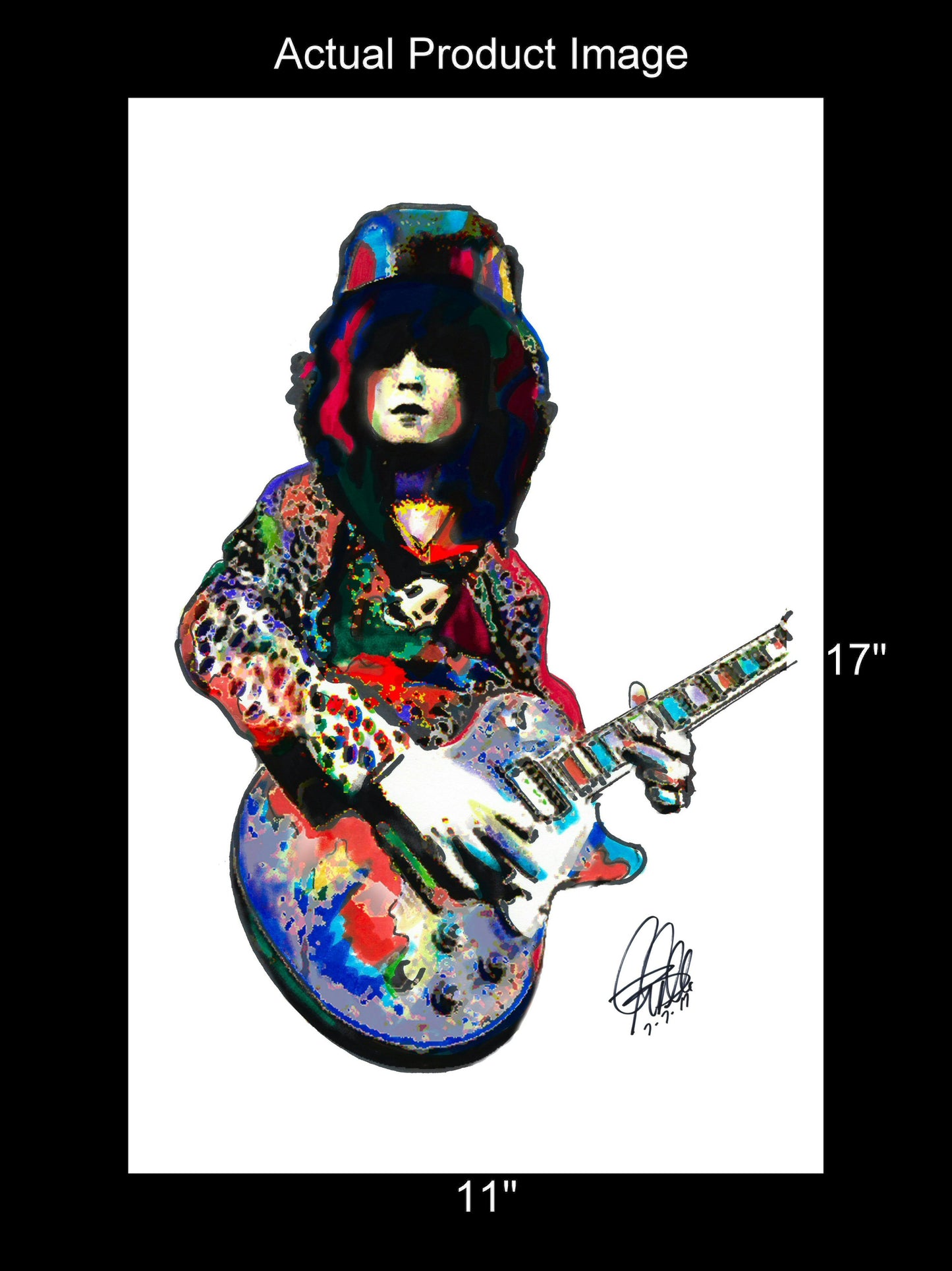 Marc Bolan T Rex Singer Guitar Rock Music Poster Print Wall Art 11x17