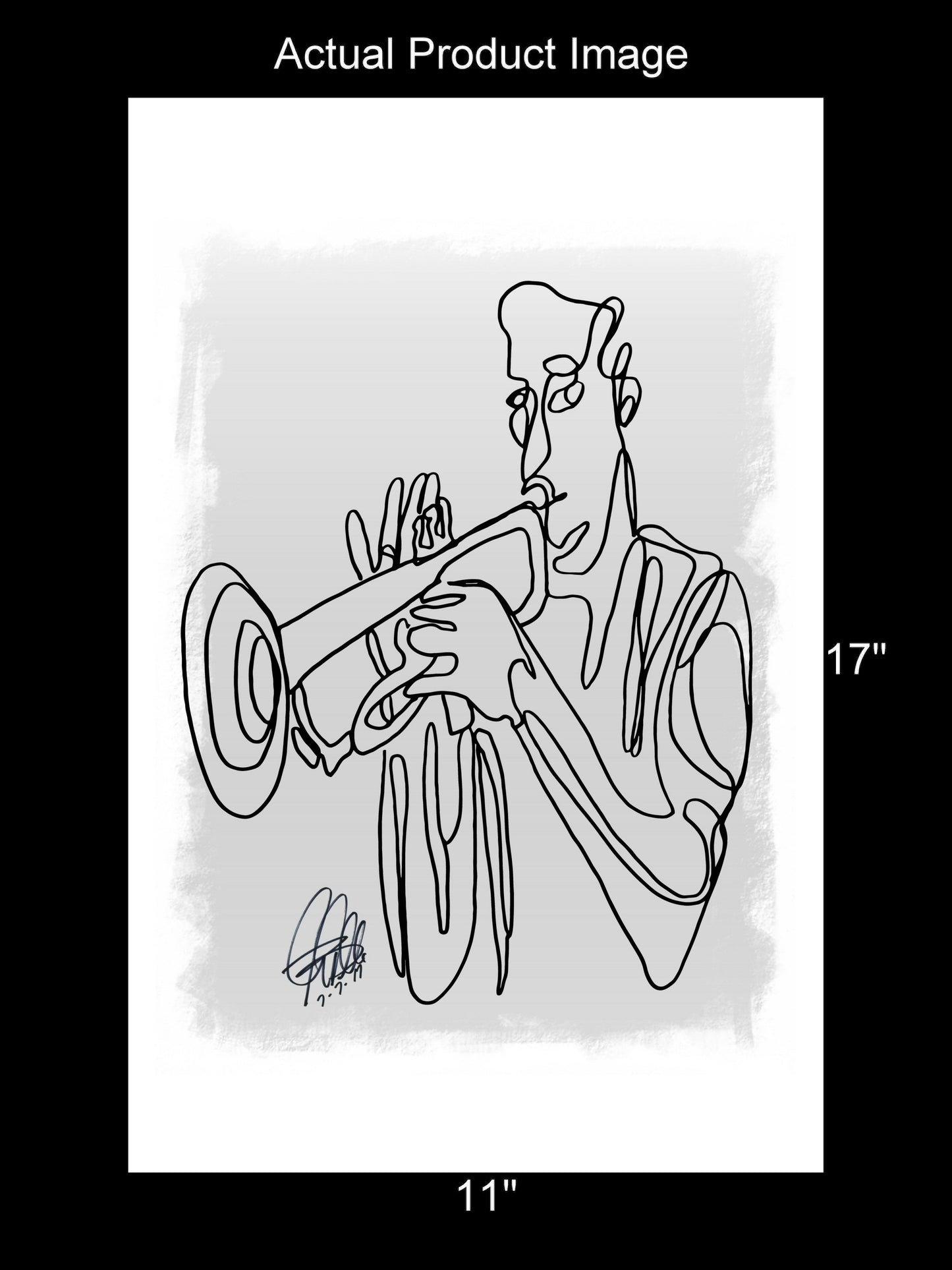 Trumpet Player Jazz Music Poster Print Wall Art 11x17