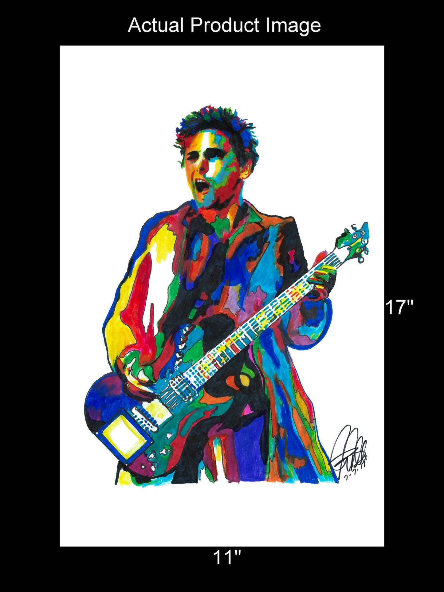 Matt Bellamy Muse Singer Guitar Hard Rock Music Poster Print Wall Art 11x17