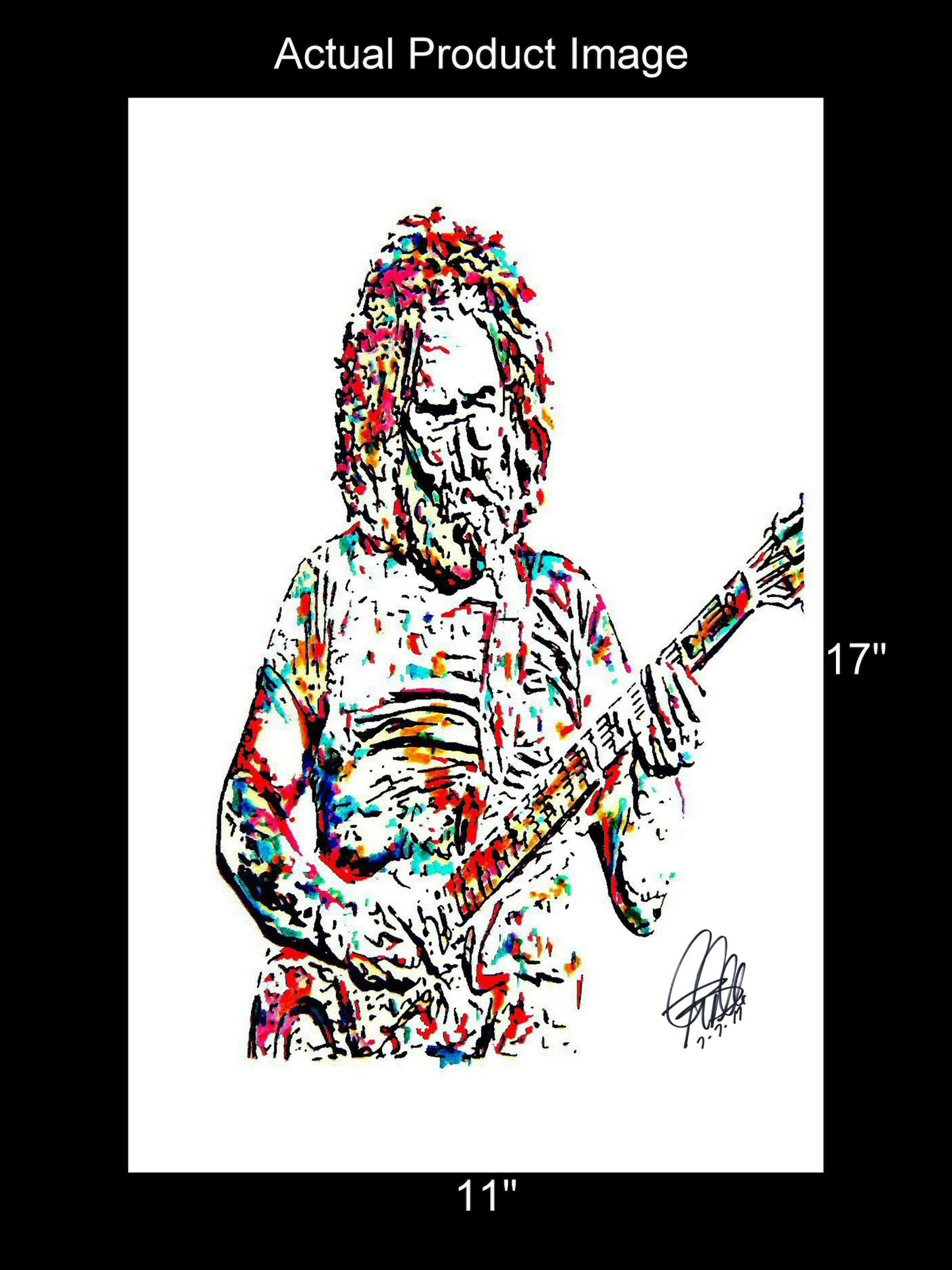 Jerry Garcia Grateful Dead Guitar Rock Music Poster Print Wall Art 11x17