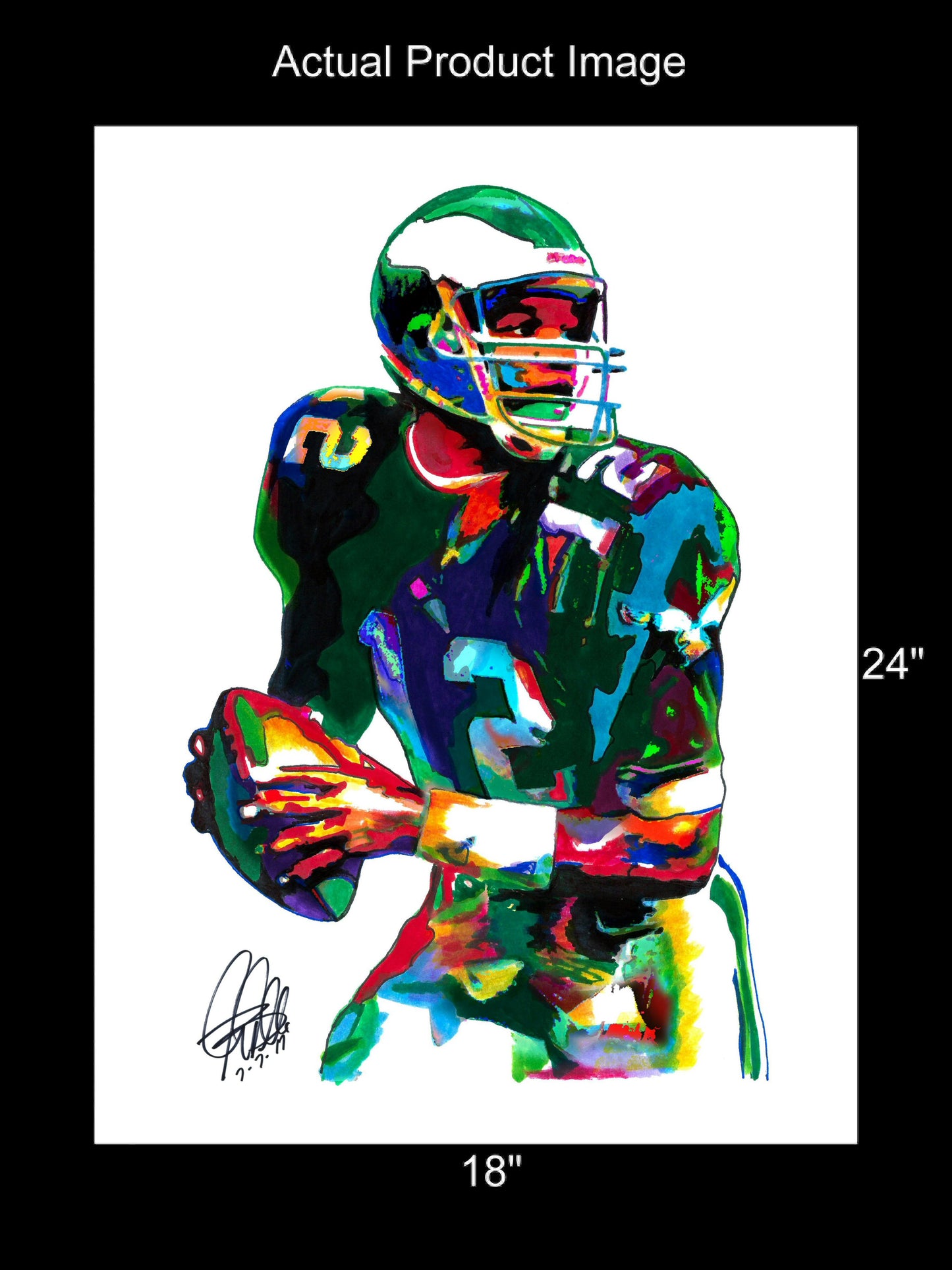 Randall Cunningham Philadelphia Eagles QB Football Poster Print Wall Art 18x24