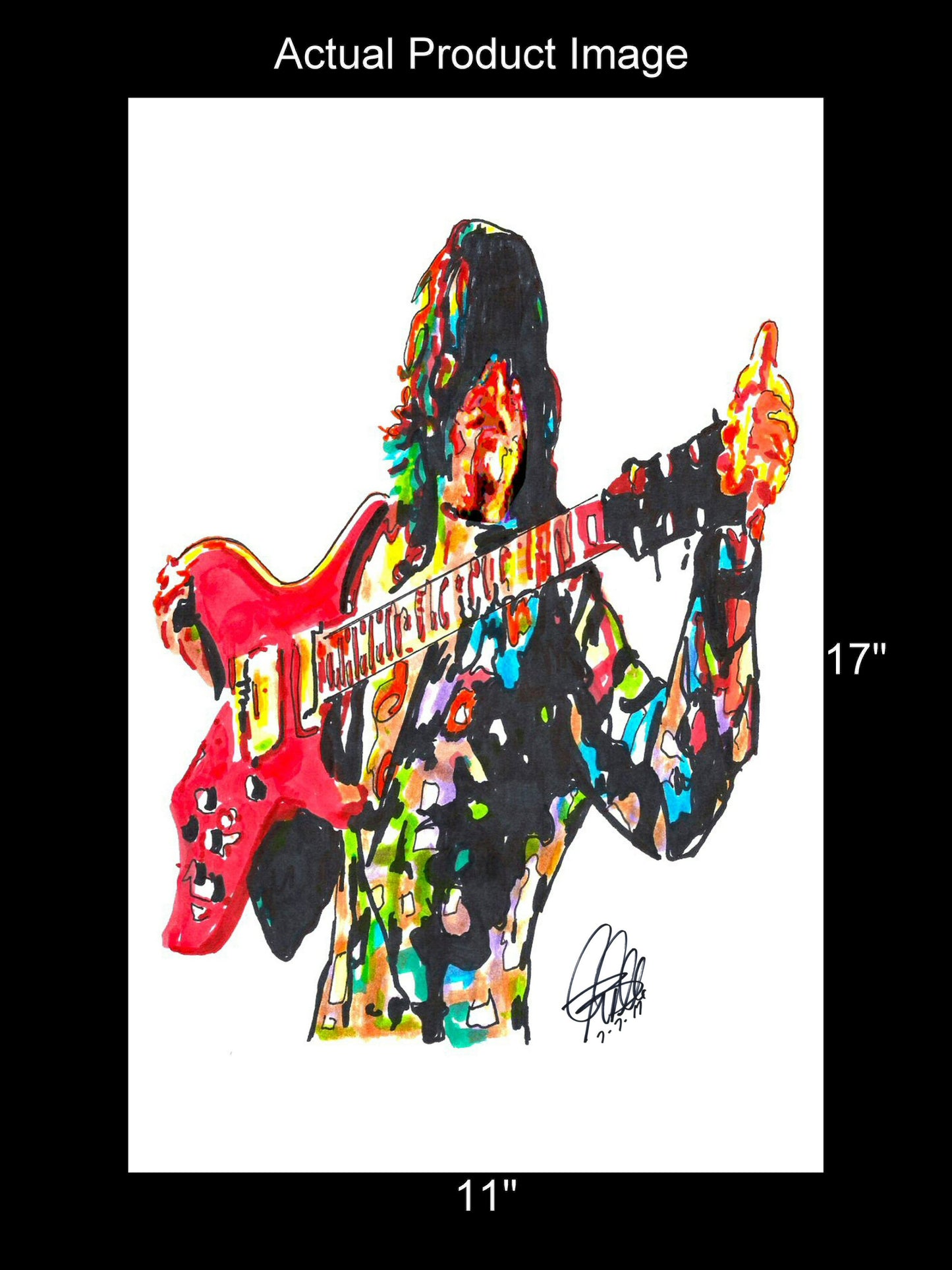 Joe Perry Aerosmith Guitar Hard Rock Music Poster Print Wall Art 11x17