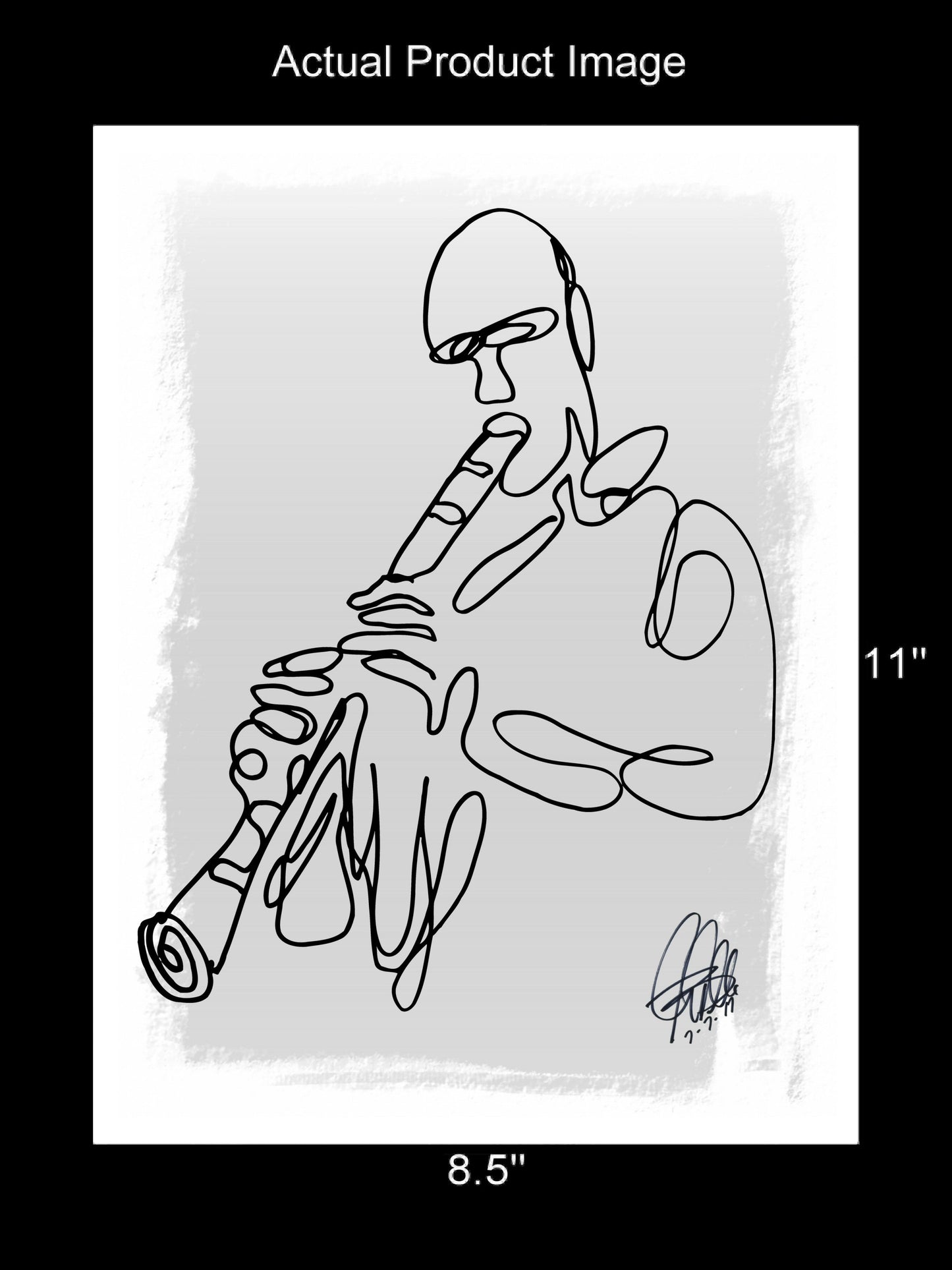 Clarinet Player Jazz Music Poster Print Wall Art 8.5x11