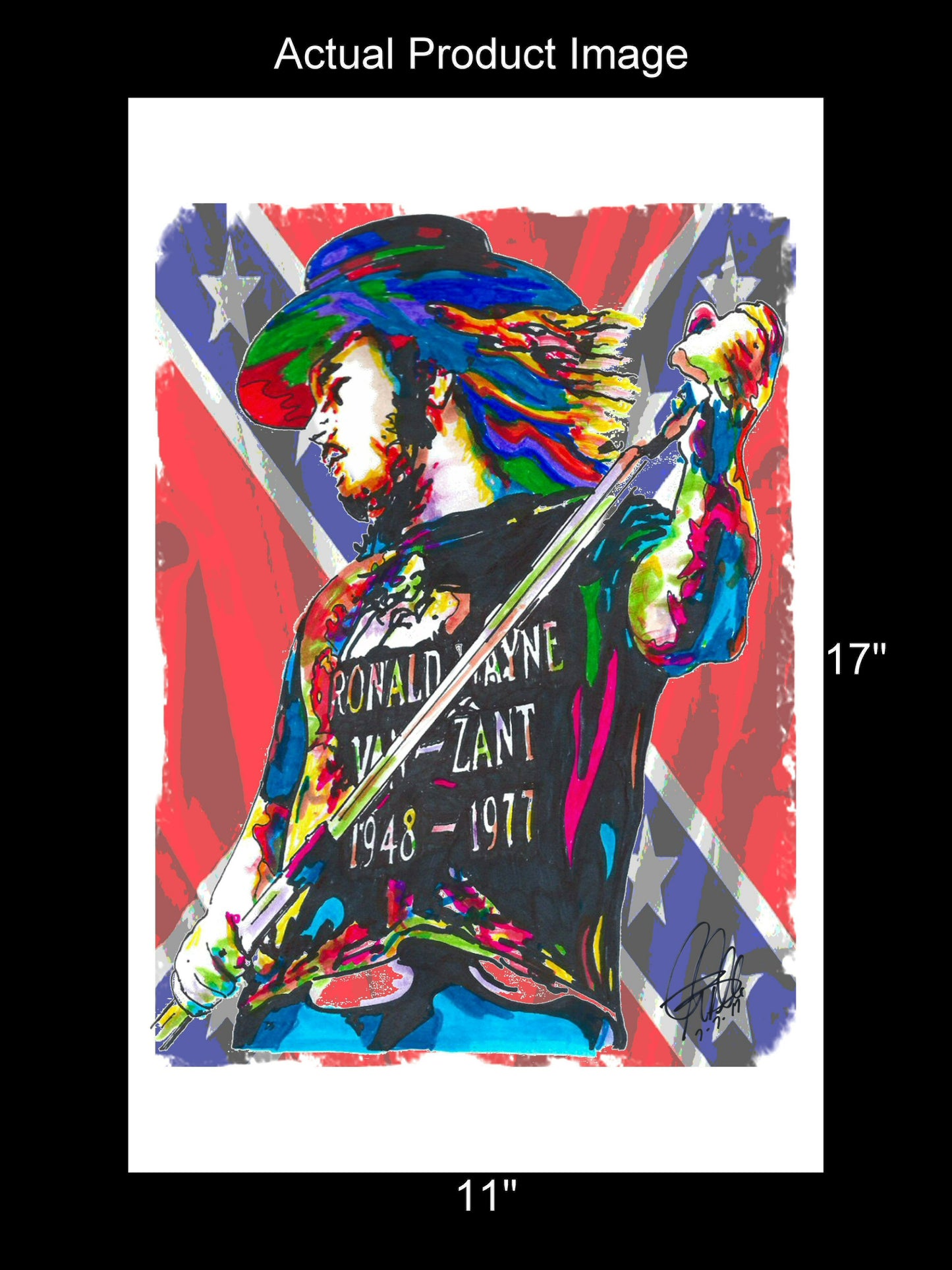 Ronnie Van Zant Lynyrd Skynyrd Singer Rock Music Poster Print Art 11x17