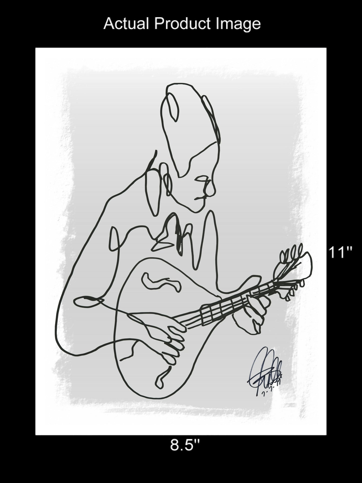 Mandolin Player Music Poster Print Wall Art 8.5x11