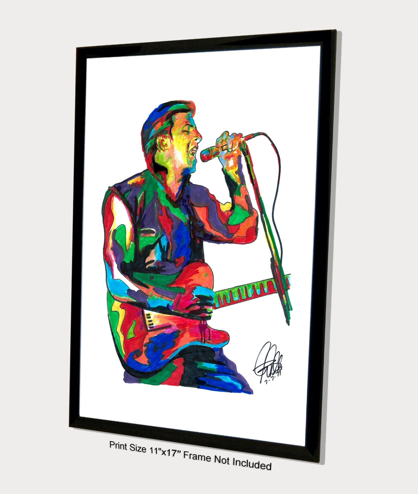 Joe Strummer The Clash Singer Punk Rock Music Poster Print Wall Art 11x17