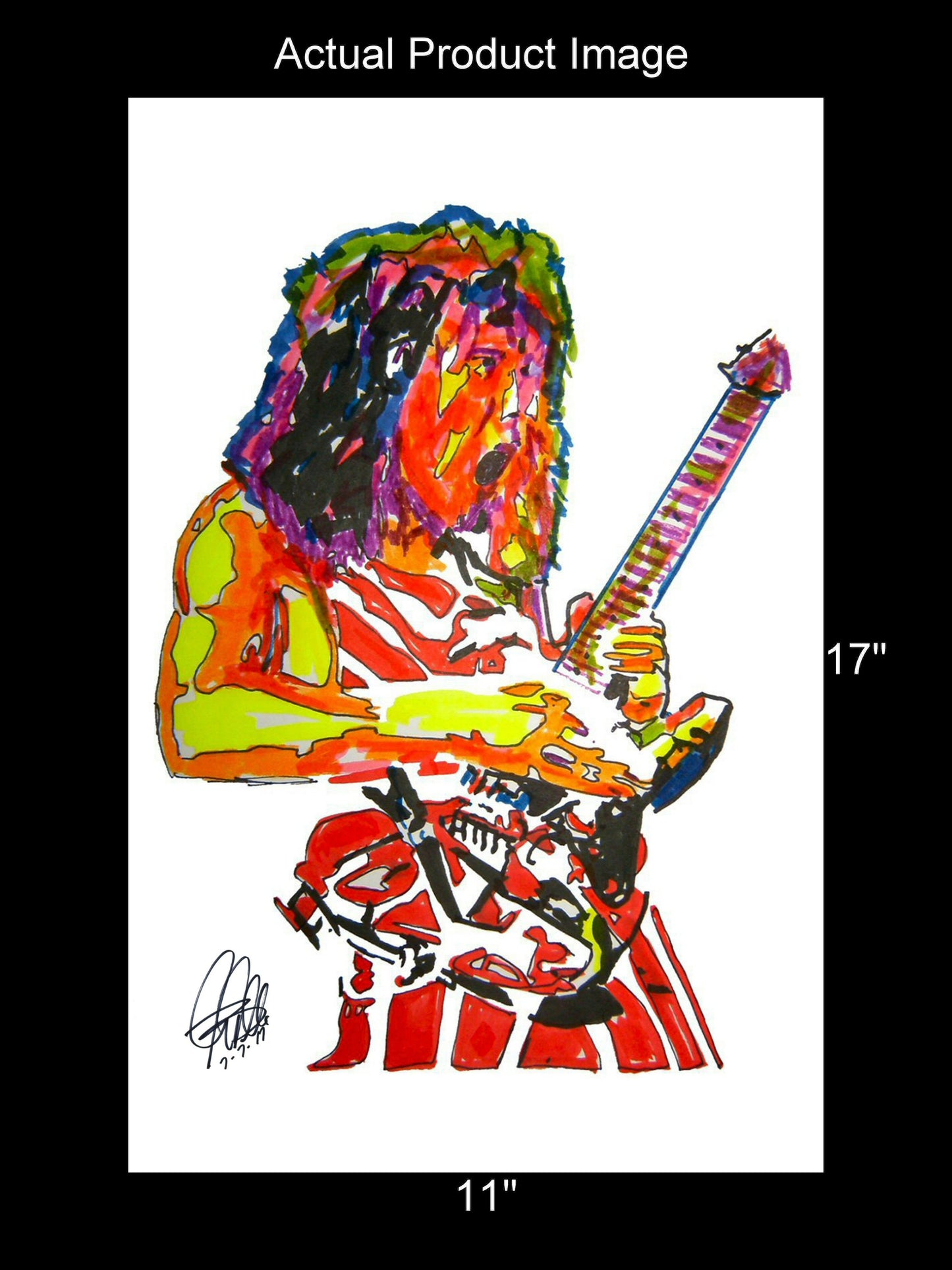 Eddie Van Halen Guitar Rock Music Poster Print Wall Art 11x17