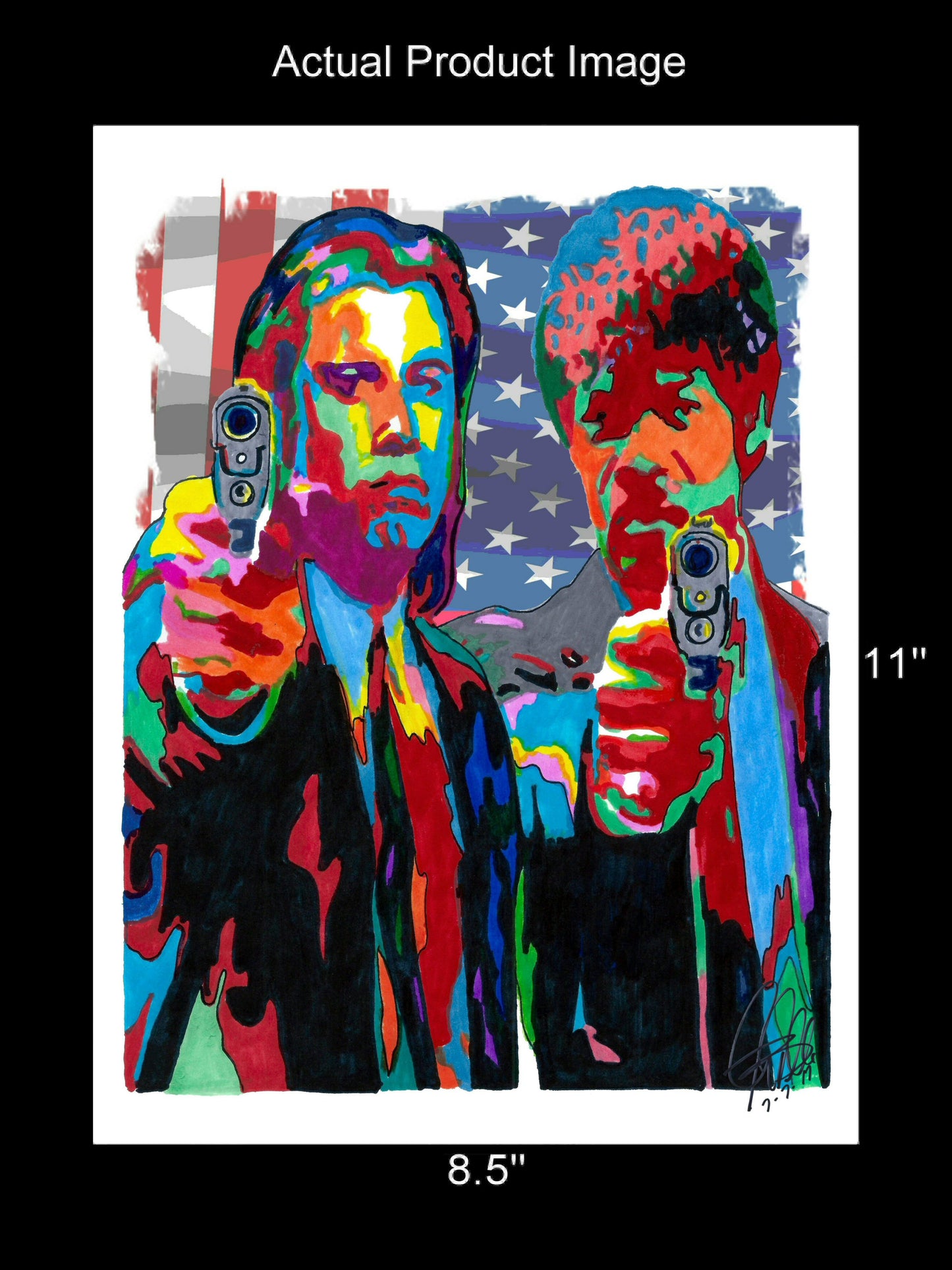 Pulp Fiction Travolta Samuel L Jackson Crime Film Print Poster Wall Art 8.5x11