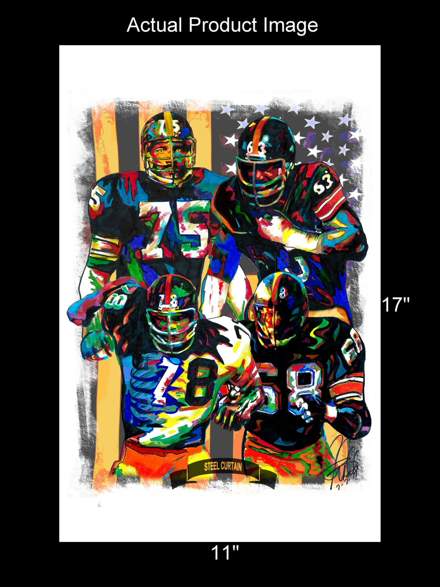 Steel Curtain Steelers Football Sports Print Poster Wall Art 11x17