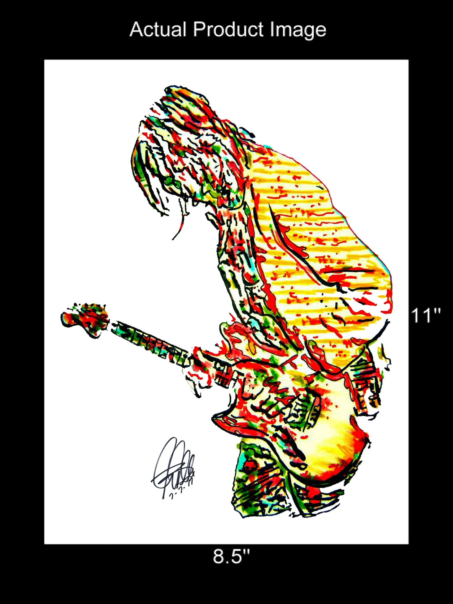 Kurt Cobain Nirvana Singer Guitar Rock Music Poster Print Wall Art 8.5x11