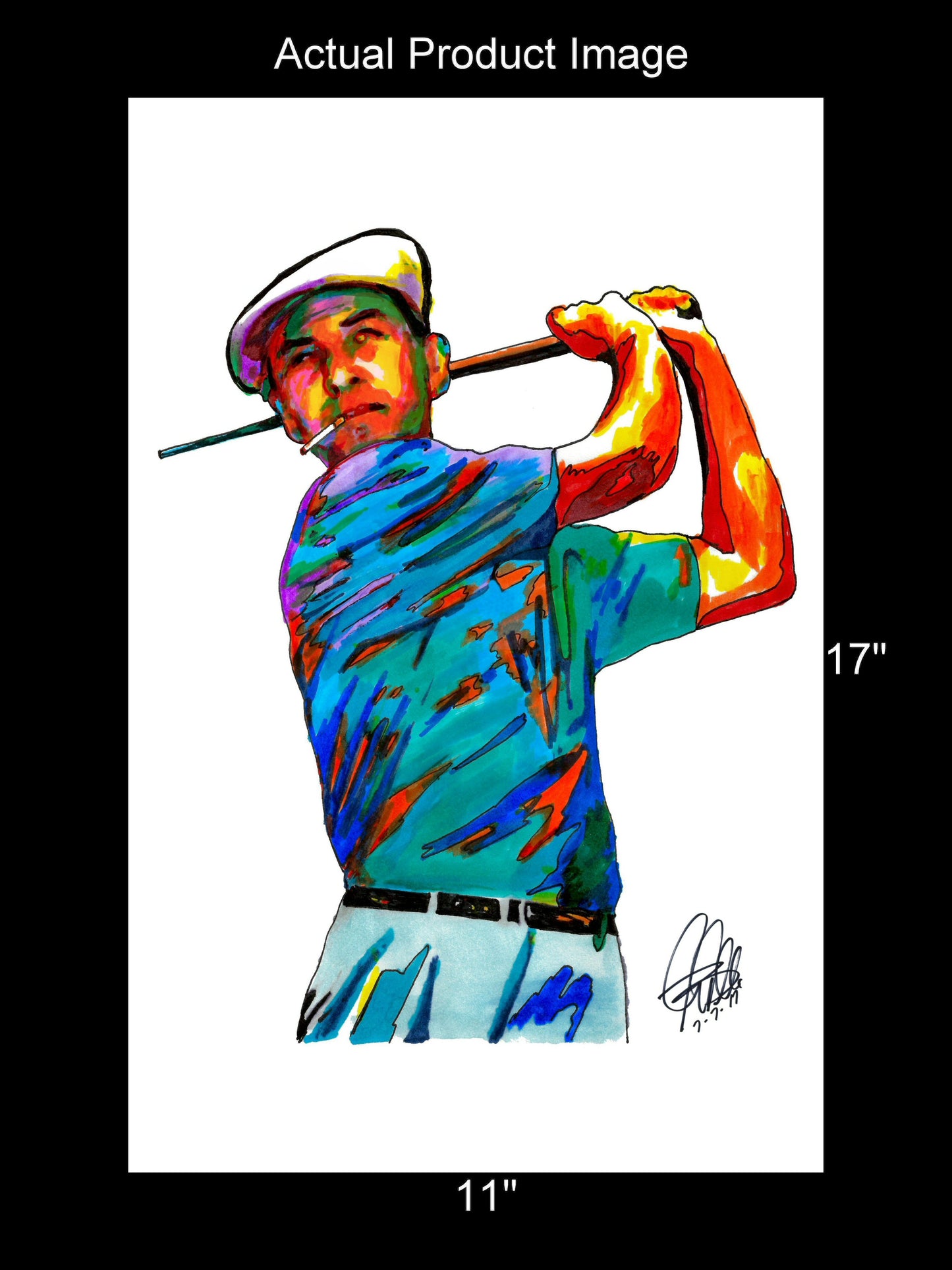 Ben Hogan Golf Sports Poster Print Wall Art 11x17