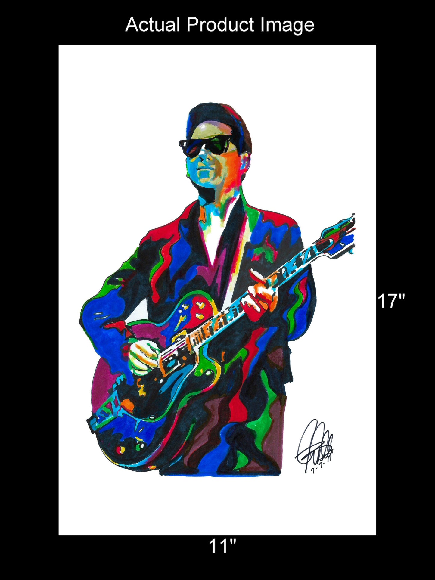 Roy Orbison Singer Guitar Rockabilly Music Poster Print Wall Art 11x17