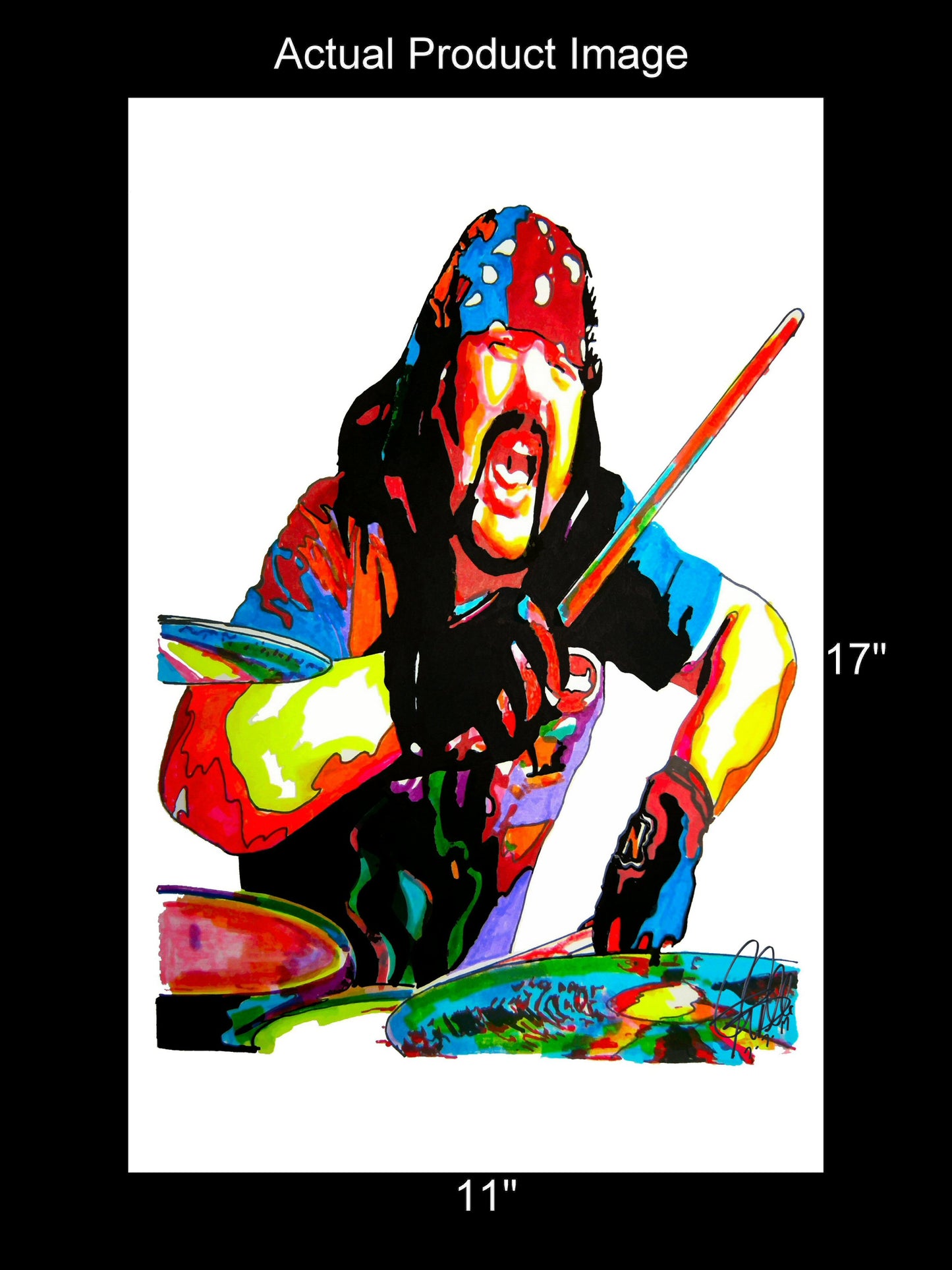 Vinnie Paul Pantera Drummer Heavy Metal Music Poster Print Wall Art 11x17