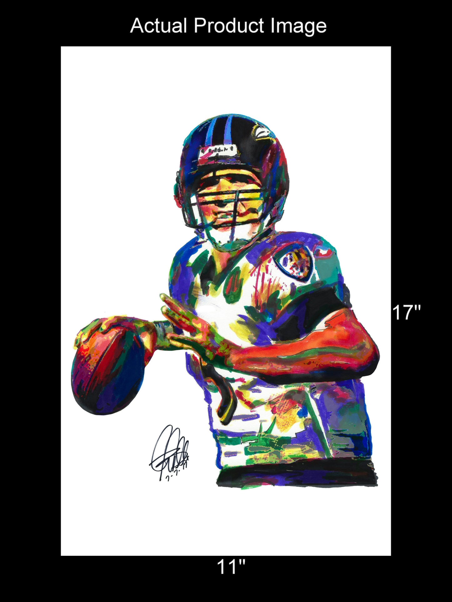 Joe Flacco Baltimore Ravens QB Football Sports Poster Print Wall Art 11x17