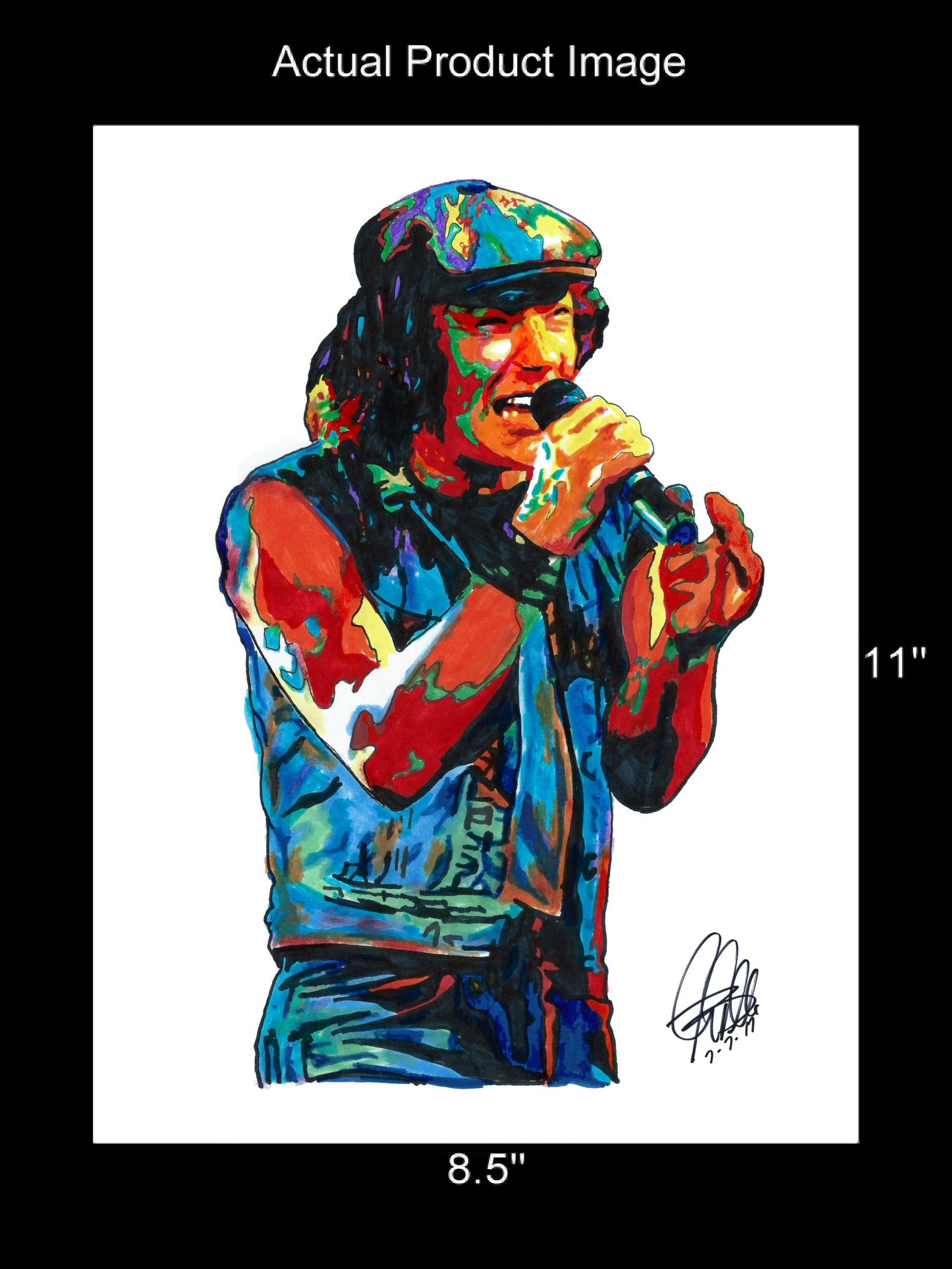 Brian Johnson ACDC Hard Rock Music Poster Print Wall Art 8.5x11