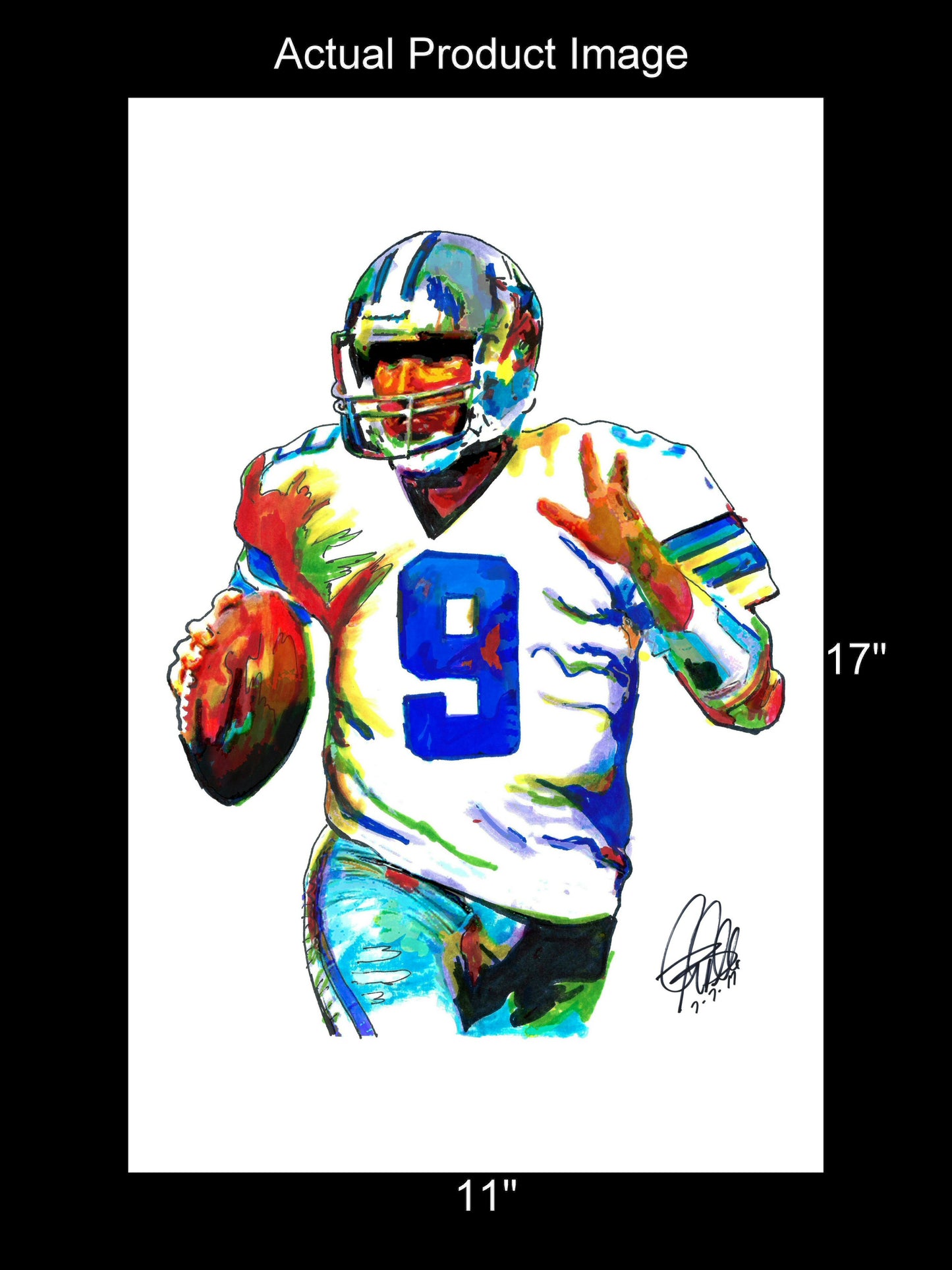 Tony Romo Dallas Cowboys Football Poster Print Wall Art 11x17