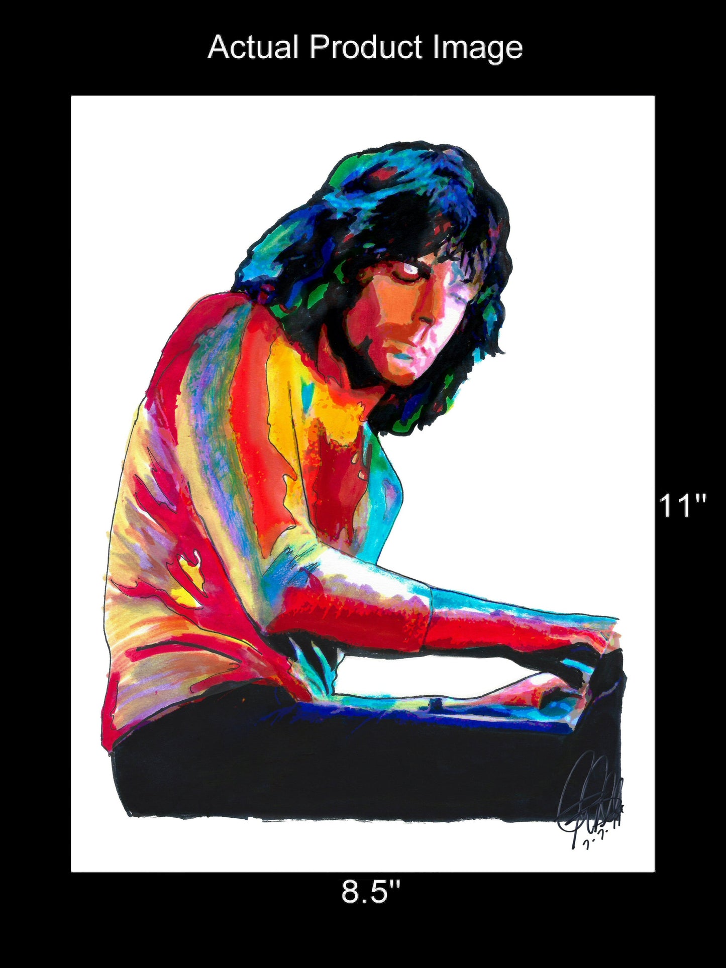 Richard Wright Pink Floyd Keyboards Rock Music Poster Print Wall Art 8.5x11