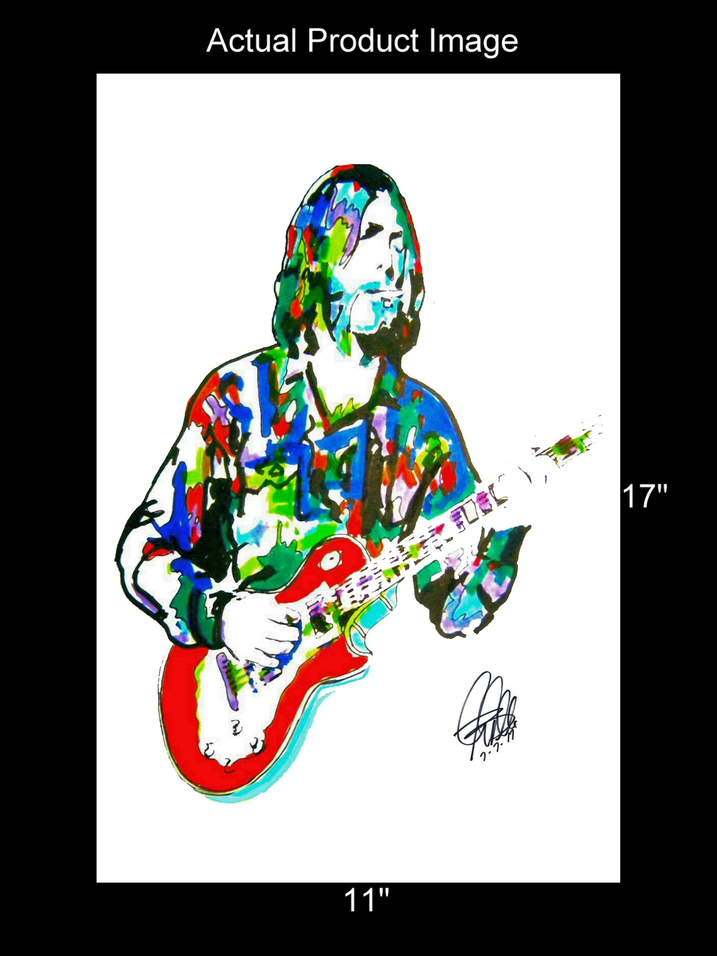 Duane Allman Slide Guitar Southern Rock Music Poster Print Wall Art 11x17