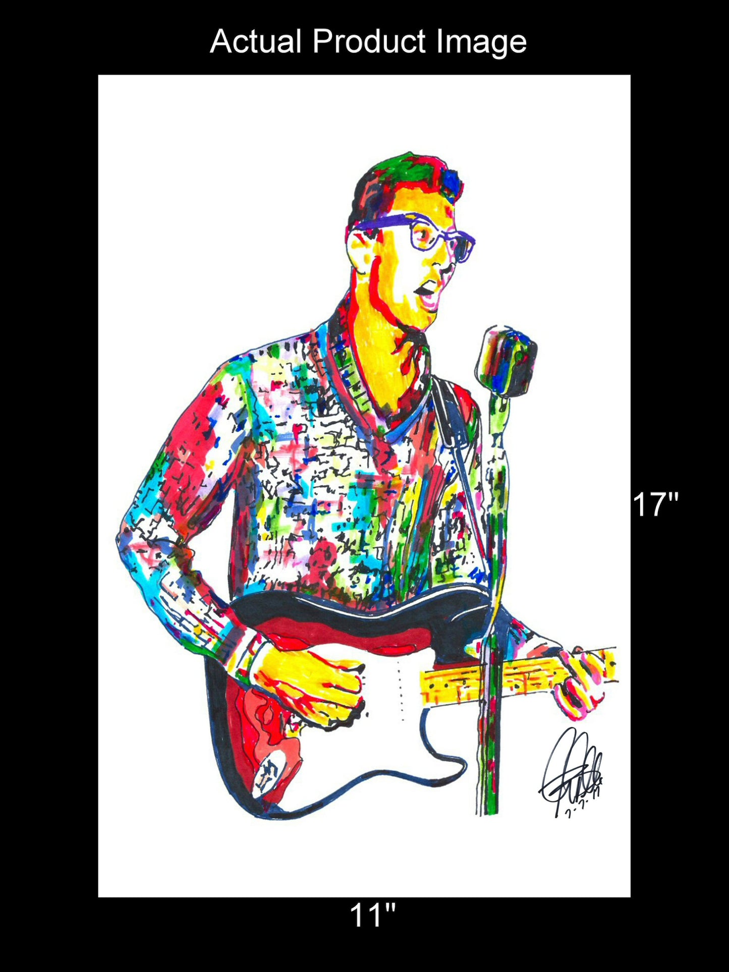 Buddy Holly Rock and Roll Music Print Poster Wall Art 11x17