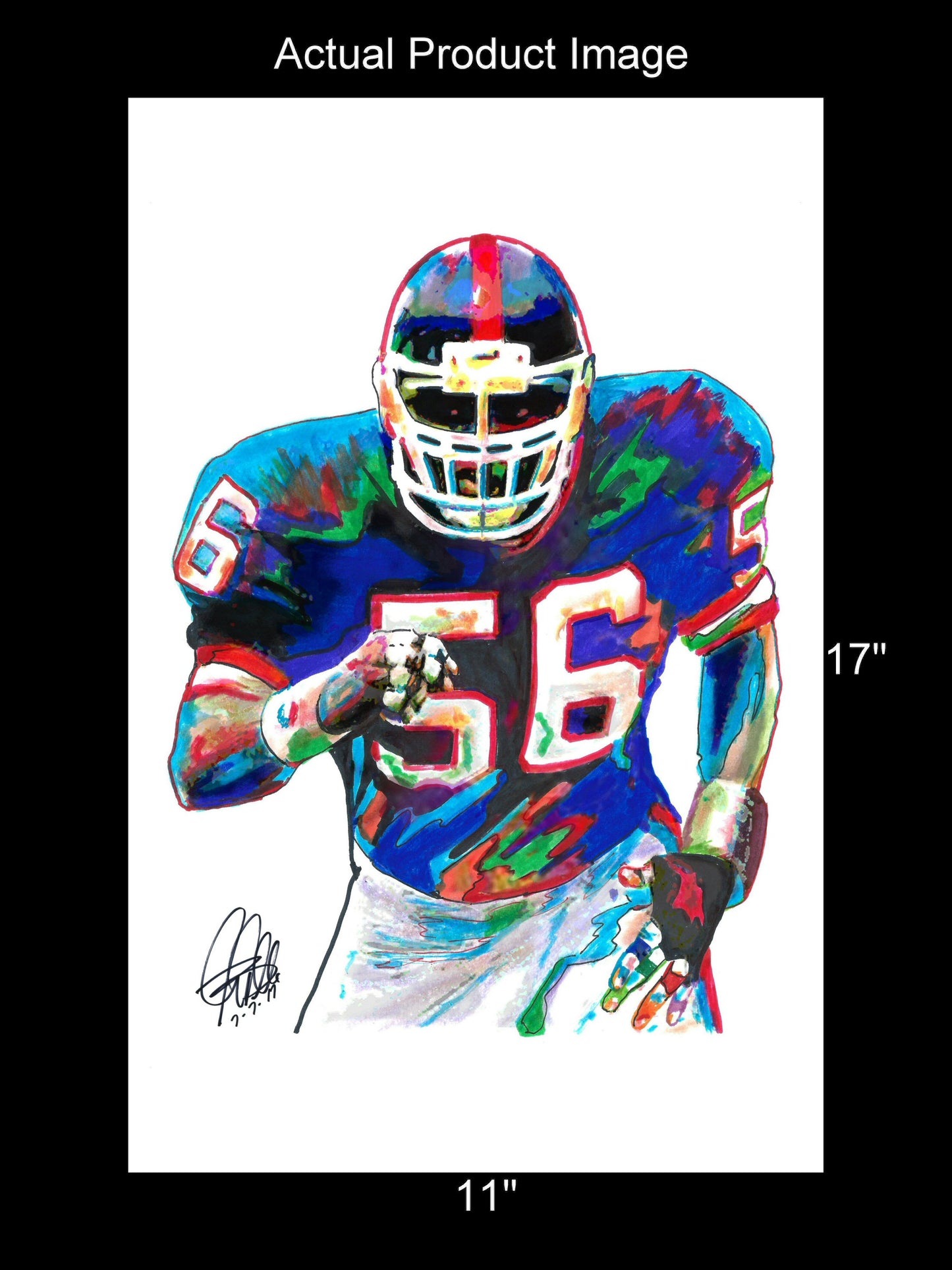 Lawrence Taylor New York Giants LB Football Sports Poster Print Wall Art 11x17