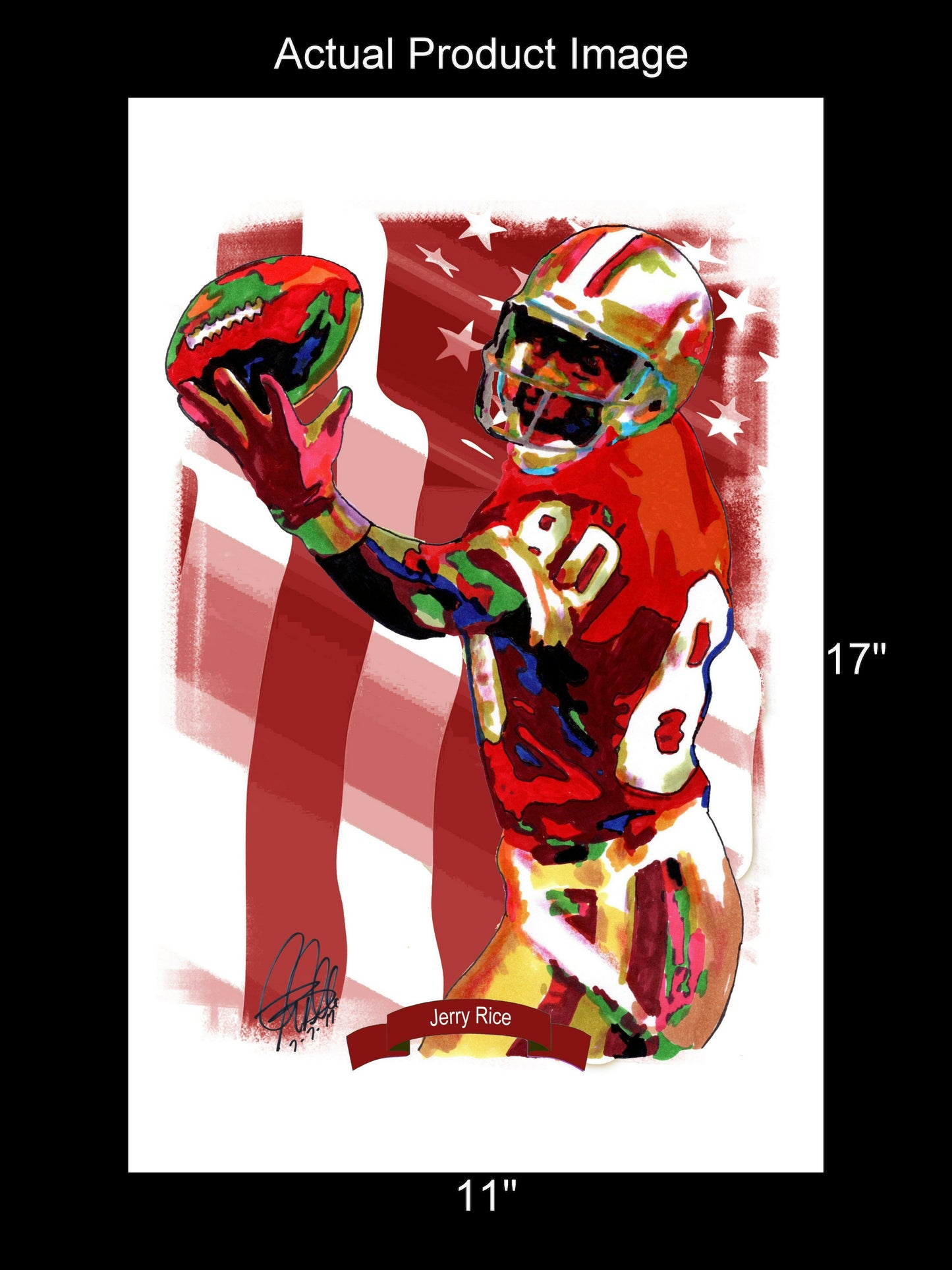 Jerry Rice San Francisco 49ers Football Poster Print Wall Art 11x17