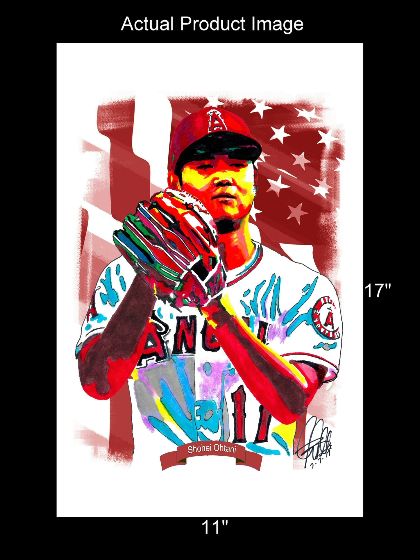 Shohei Ohtani Los Angeles Angels Baseball Sports Poster Print Wall Art 11x17