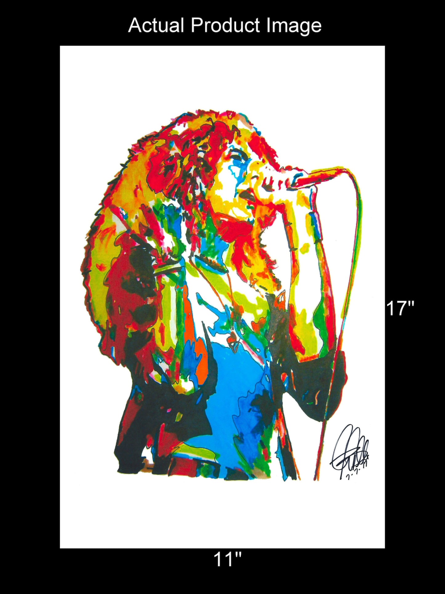 Robert Plant Led Zeppelin Singer Hard Rock Music Poster Print Wall Art 11x17