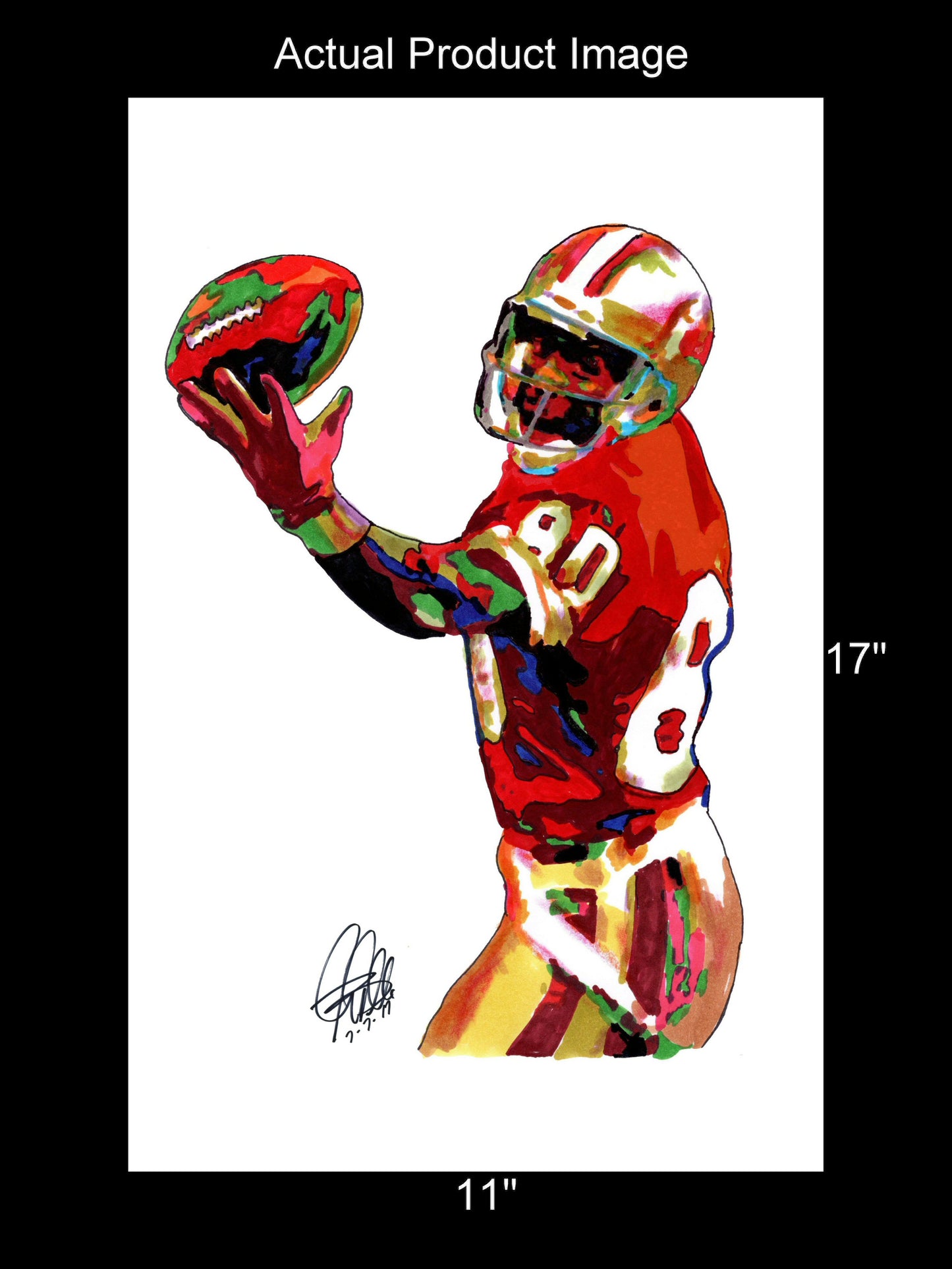 Jerry Rice San Francisco 49ers Football Sports Poster Print Wall Art 11x17