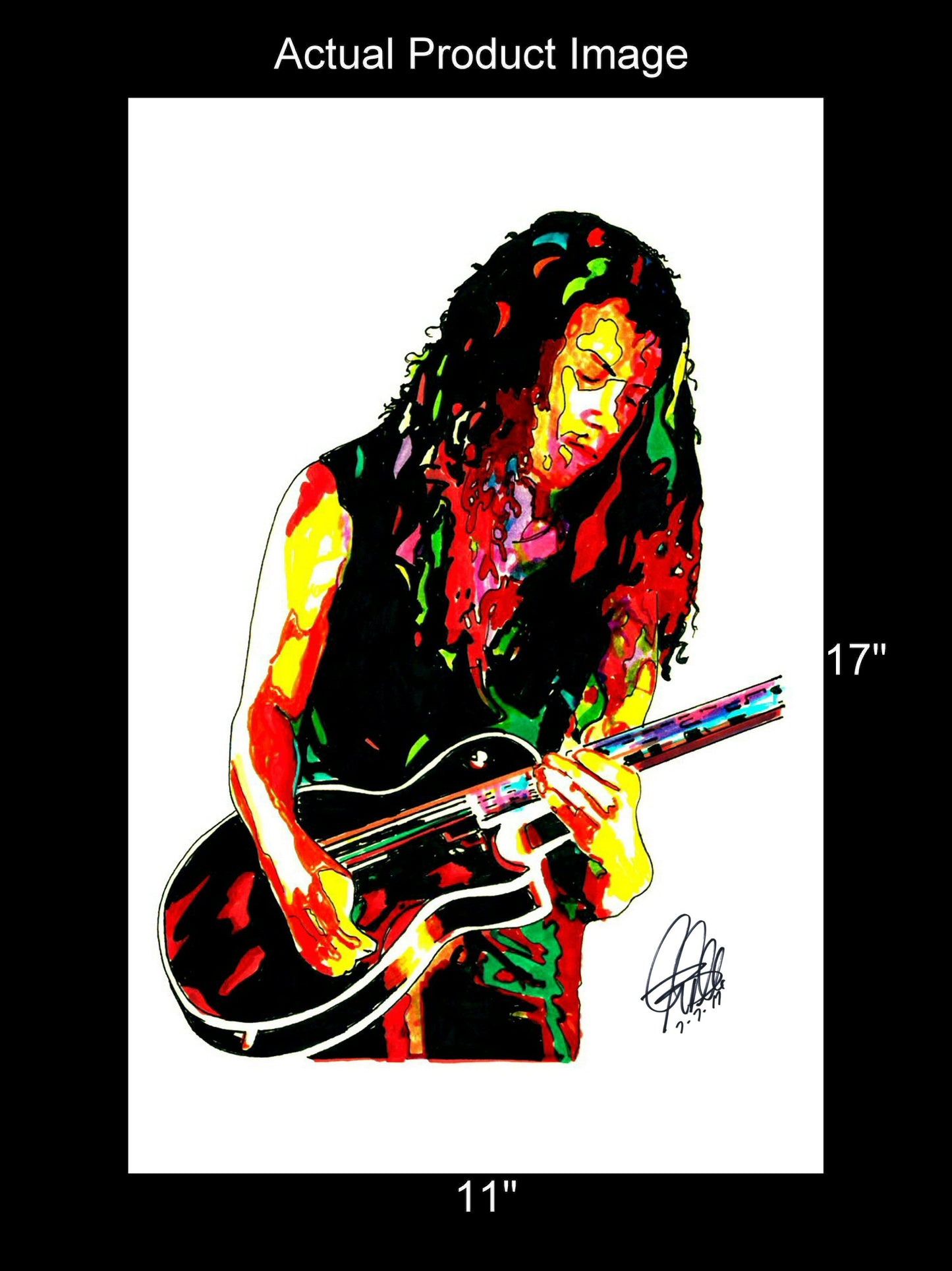 Kirk Hammett Metallica Guitar Heavy Metal Poster Metal Print Wall Art 11x17