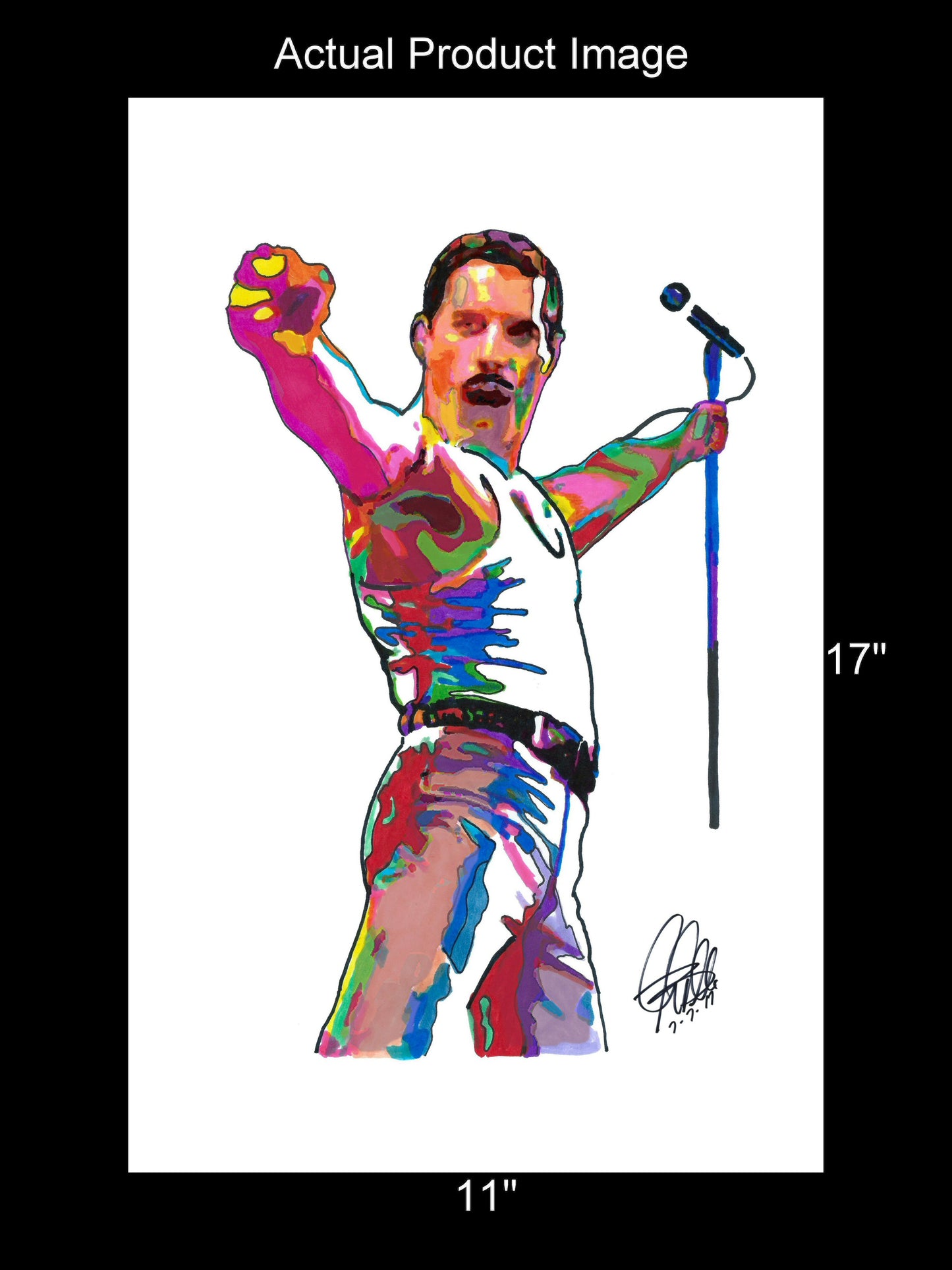 Freddie Mercury Queen Rock Music Poster Print Wall Art 11x17