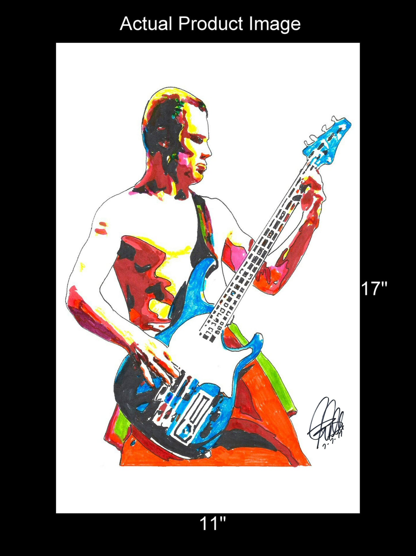 Flea Red Hot Chili Peppers Bass Guitar Funk Rock Music Poster Print Art 11x17