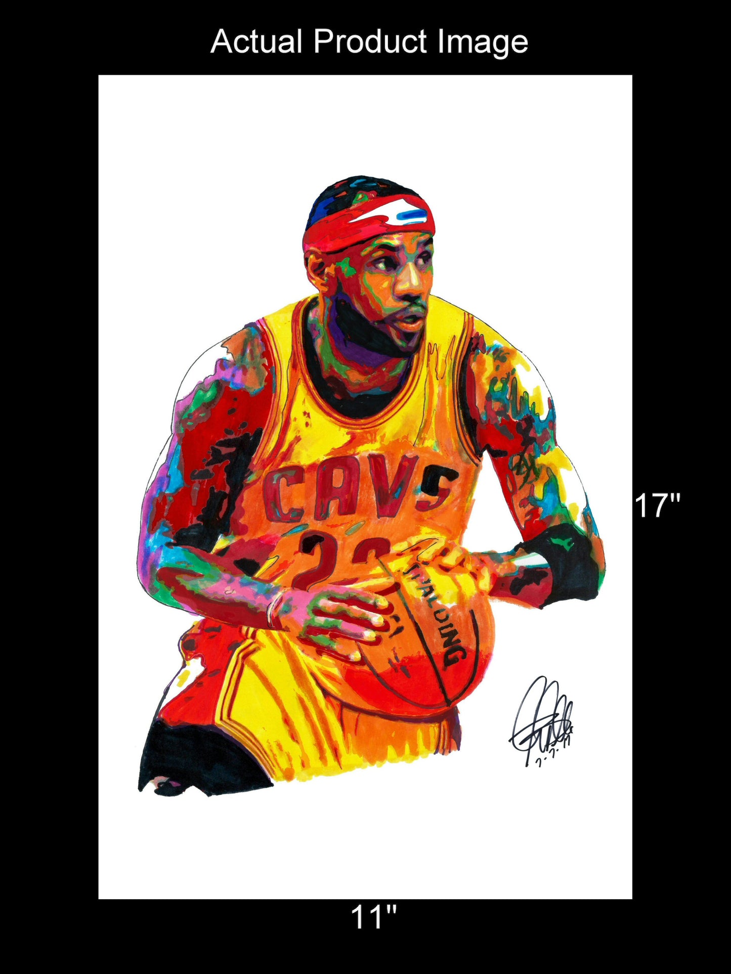 LeBron James Cleveland Cavaliers Sports Basketball Poster Print Wall Art 11x17