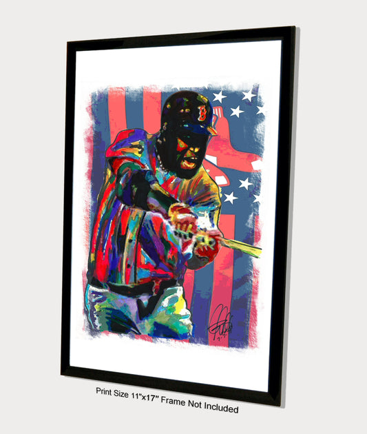 David Ortiz Big Papi Boston Red Sox Baseball Poster Print Wall Art 11x17